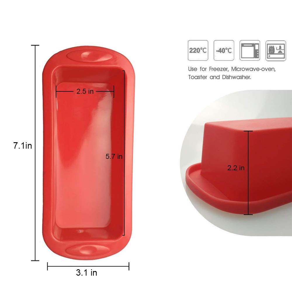 SILIVO 4 Pack Nonstick Silicone Mini Loaf Pans - 5.7x2.5x2.2 Inch Small Bread Baking Pans for Homemade Banana Bread, Pound Cake & Meatloaf - Perfect for Holiday Gifts, Kitchen Essentials & Baking Enthusiasts