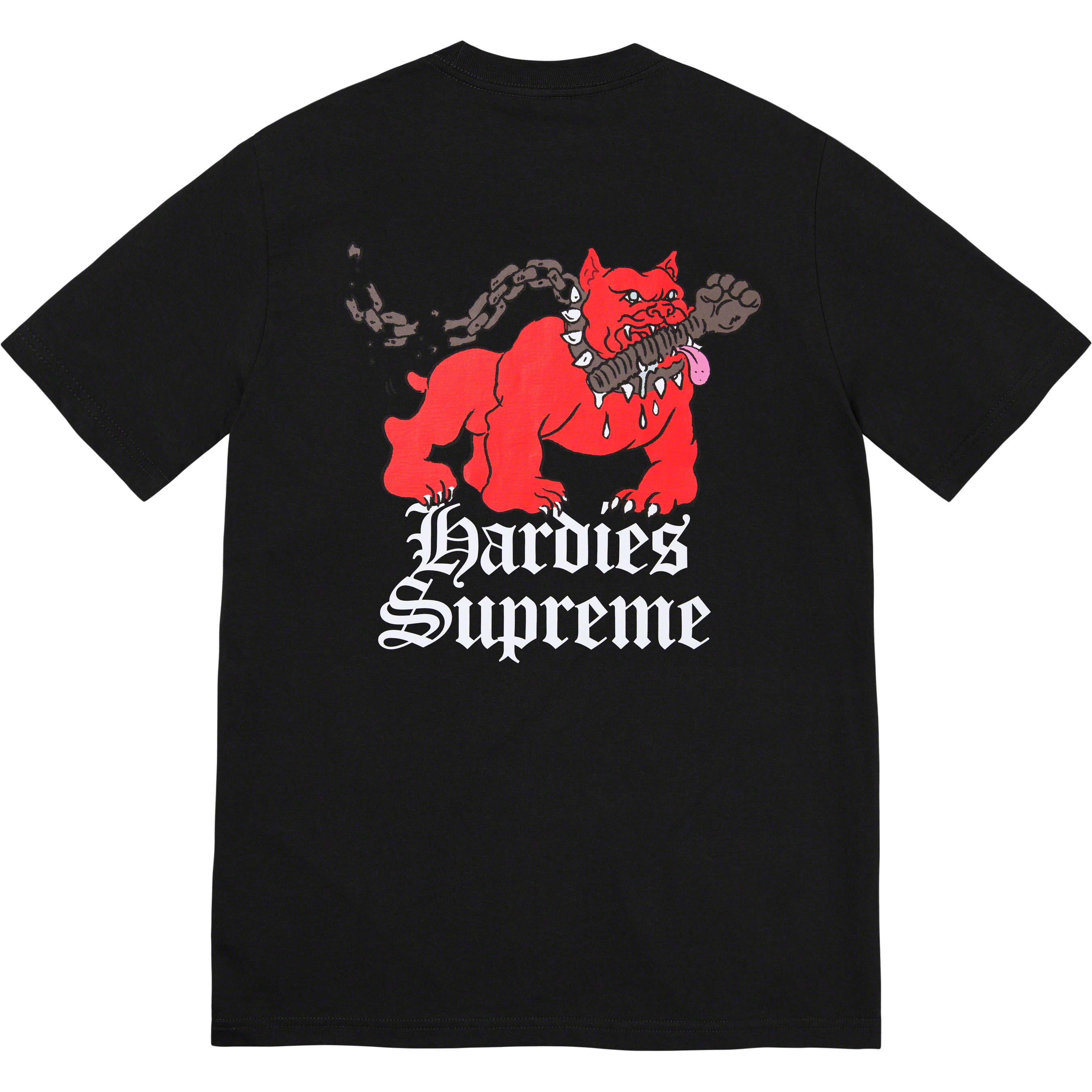 Supreme Hardies Dog T-Shirt for Men - Black Cotton Graphic Tee - Perfect for Casual Wear, Street Style & Pet Lovers