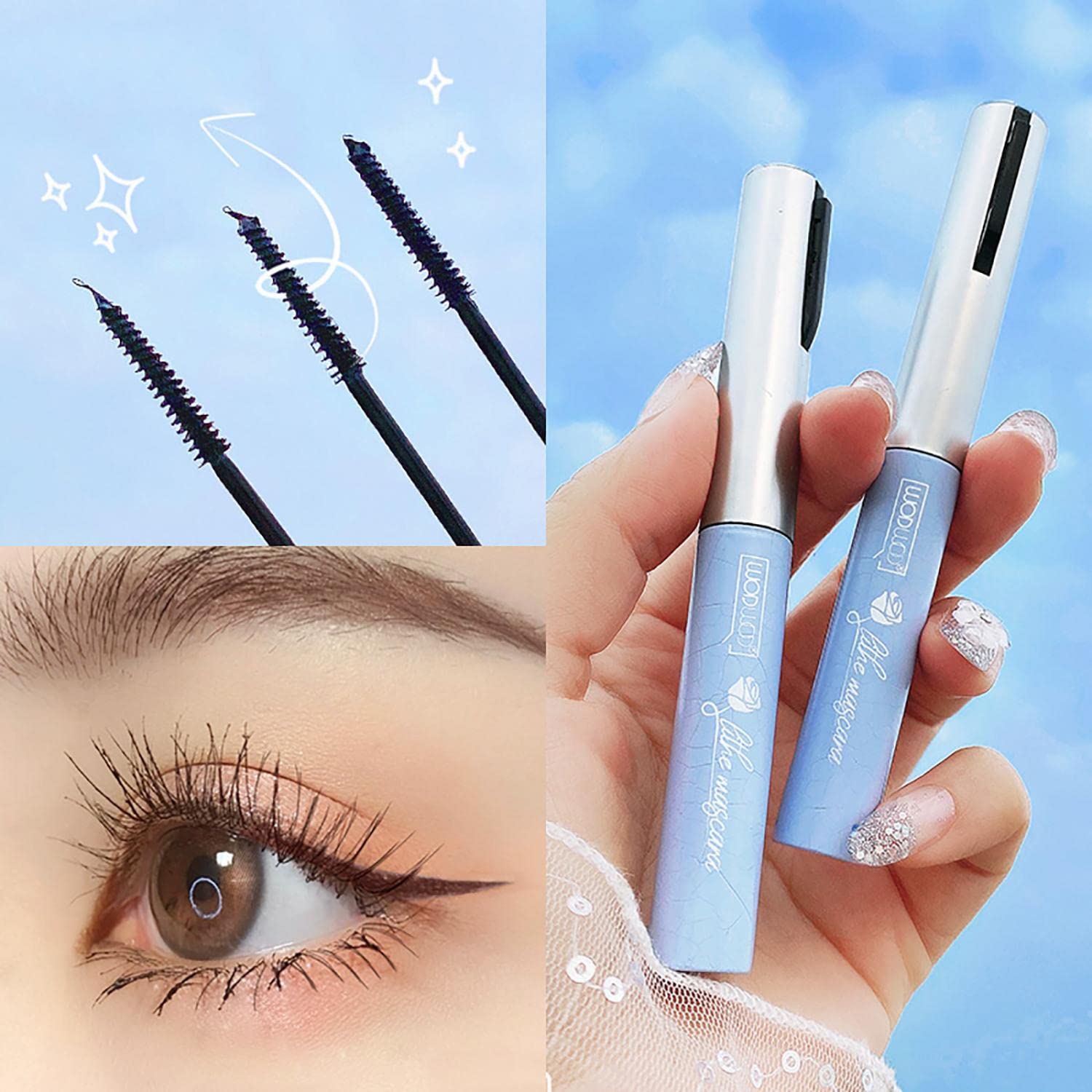 Waterproof Double Head Mascara with Silk Fiber - Long Lasting, Smudge Proof & Quick Drying Formula for Thick, Curling & Lengthening Lashes | Perfect for Everyday Makeup, Special Occasions & Professional Beauty Looks