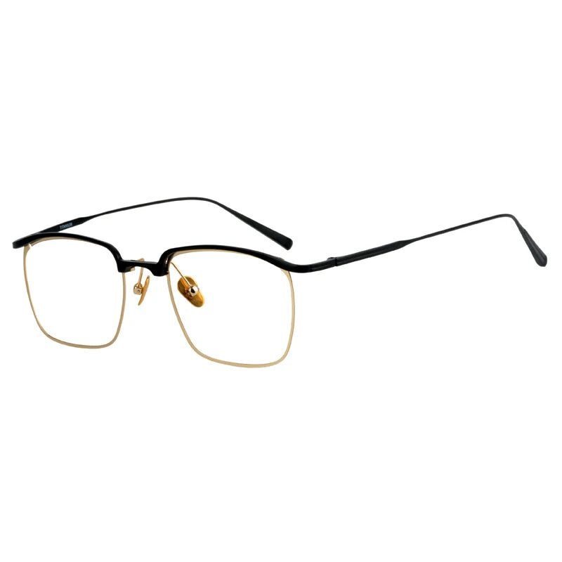 Stylish Unisex Square Titanium Acetate Eyeglasses 15185 - Lightweight & Durable Frame for Work, Reading & Everyday Wear