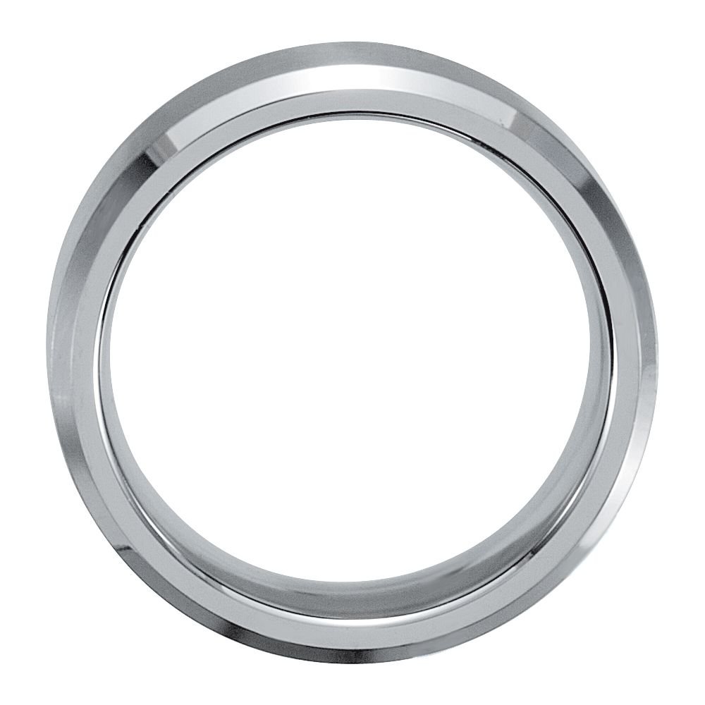 Jewels By Lux 7mm Stainless Steel Wedding Ring Band - Satin & Polished Beveled Edge for Men & Women | Perfect for Weddings, Anniversaries, and Everyday Wear
