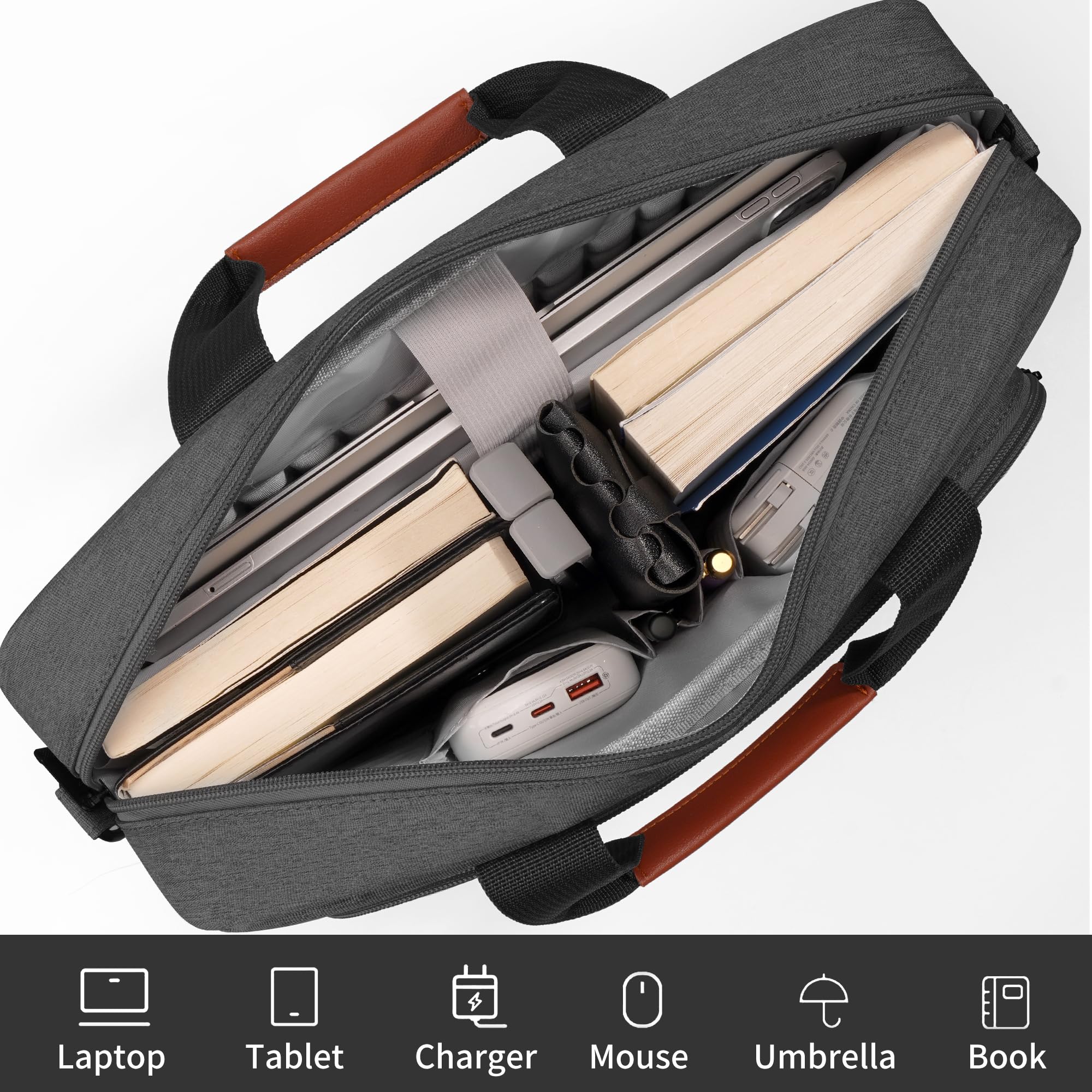 360° Protective Laptop Case Bag with Air Cushion - Durable Shoulder Briefcase for 13-14.2 Inch MacBook, Dell, HP (Ideal for Business Travel, Commuting & School)