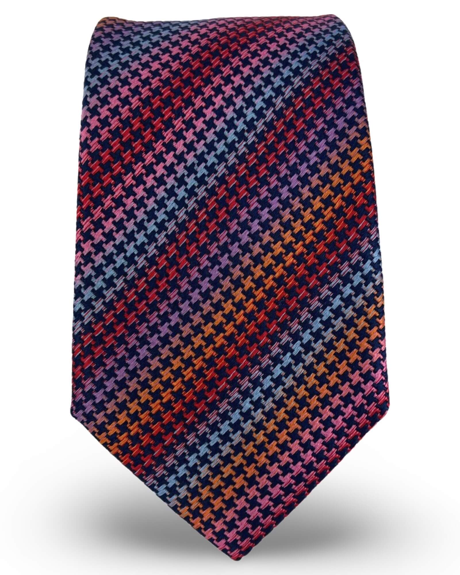 DÉCLIC Dogstooth Stripe Tie for Men - Classic Checkered Pattern Necktie - Perfect for Business, Office, and Formal Occasions
