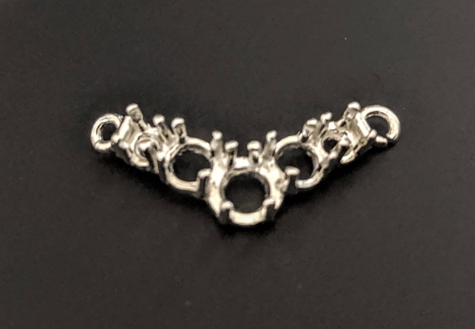 Solid Sterling Silver or 14K Gold Classic V-Shaped Pendant Setting with Open Rings - Handcrafted in USA | Perfect for Necklaces, Jewelry Making & Gift Giving