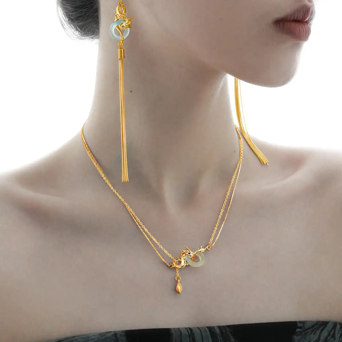 24K Gold & 18K Platinum Plated Jewelry Set - Elegant Necklace, Bracelet & Earrings for Women | Perfect for Weddings, Parties & Special Occasions