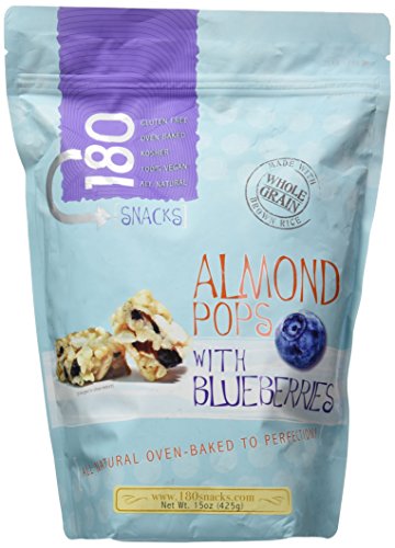 Organic Almond Pops with Blueberries - 180 Snacks, 15oz Resealable Bag - Healthy Gluten-Free Trail Mix for Hiking, Office & School Snacking
