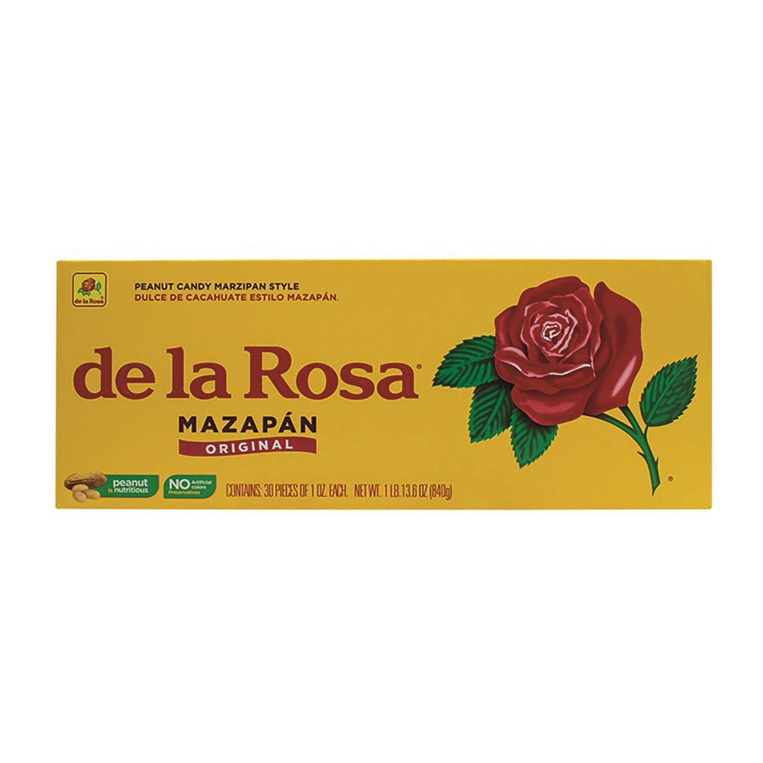 De La Rosa Mazapan Mexican Peanut Candy | 30 Count Box | Authentic Sweet Treat for Parties, Gifts & Snacking
