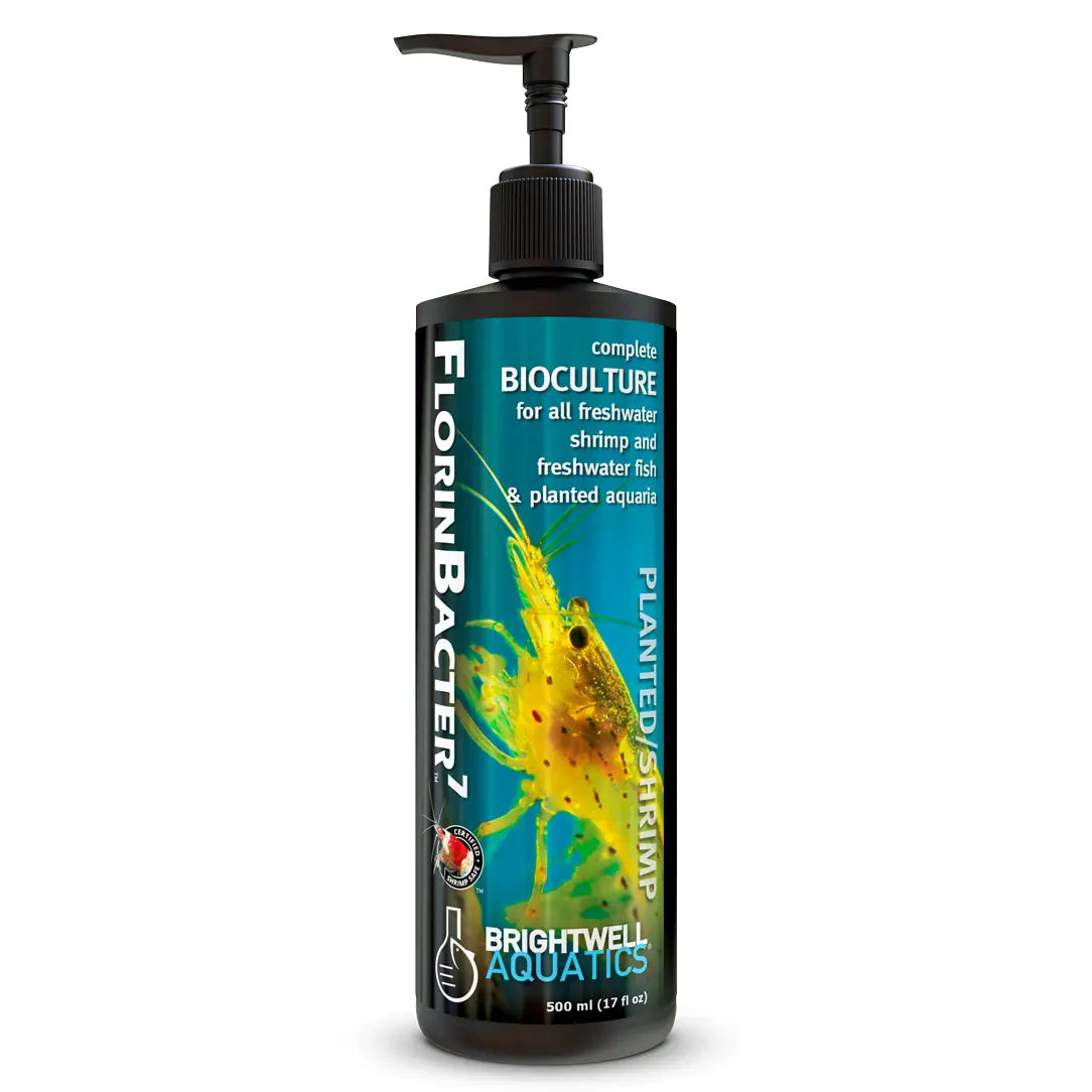 Brightwell FlorinBacter 7 Planted Shrimp Tank Complete Bioculture - Beneficial Bacteria for Freshwater Aquariums, Promotes Healthy Shrimp & Plant Growth - Ideal for Nano Tanks, Shrimp Breeding & Aquascaping