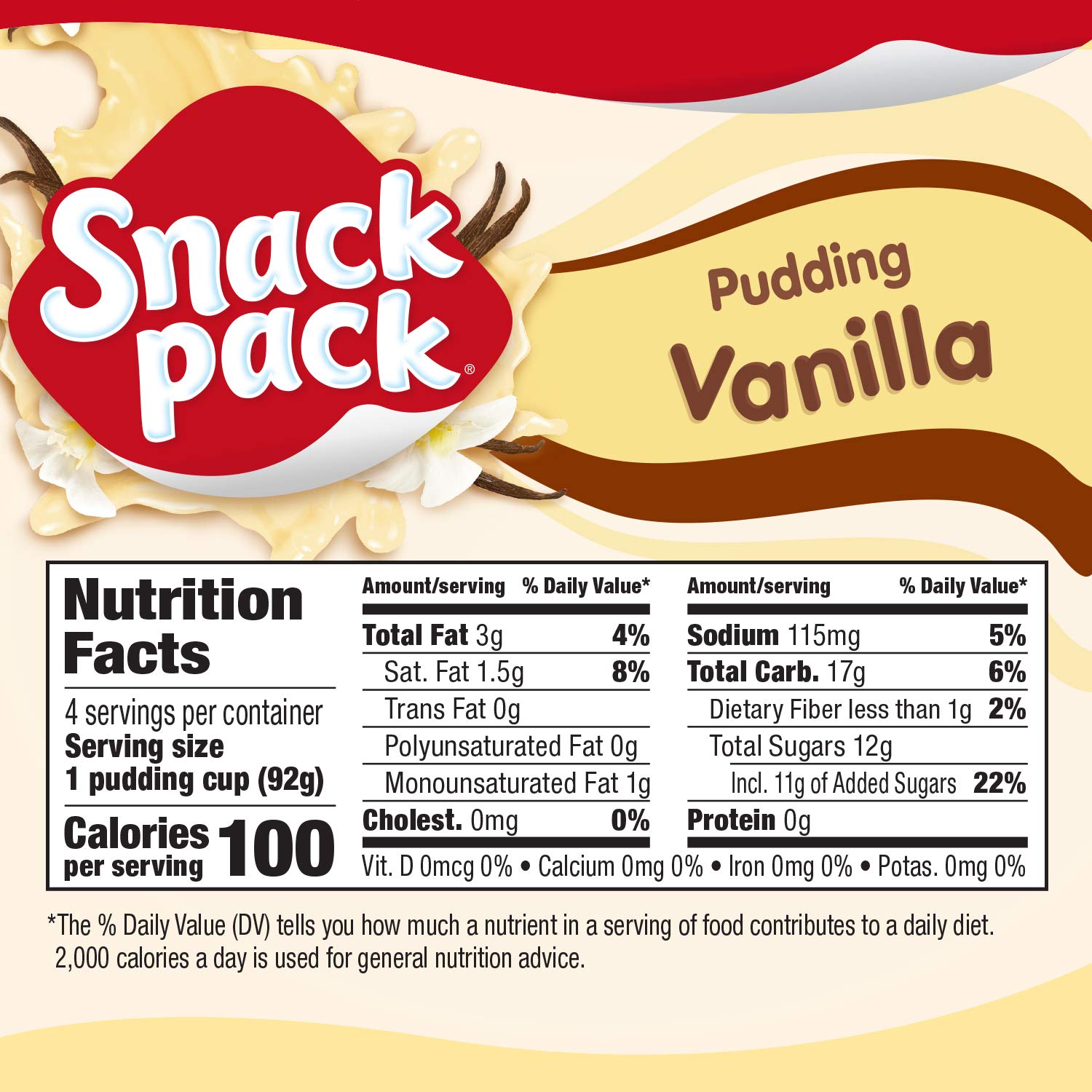 Snack Pack Vanilla Pudding Cups - 4 Count (12 Pack) | Delicious & Convenient Snack for Kids Lunch Boxes, Office Desserts & On-the-Go Treats