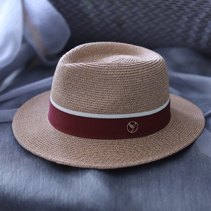 Stylish Natural Panama Straw Hat for Women & Men - Wide Brim Summer Beach Sun Hat with UV Protection - Perfect for Vacations, Outdoor Activities & Birthday Gifts