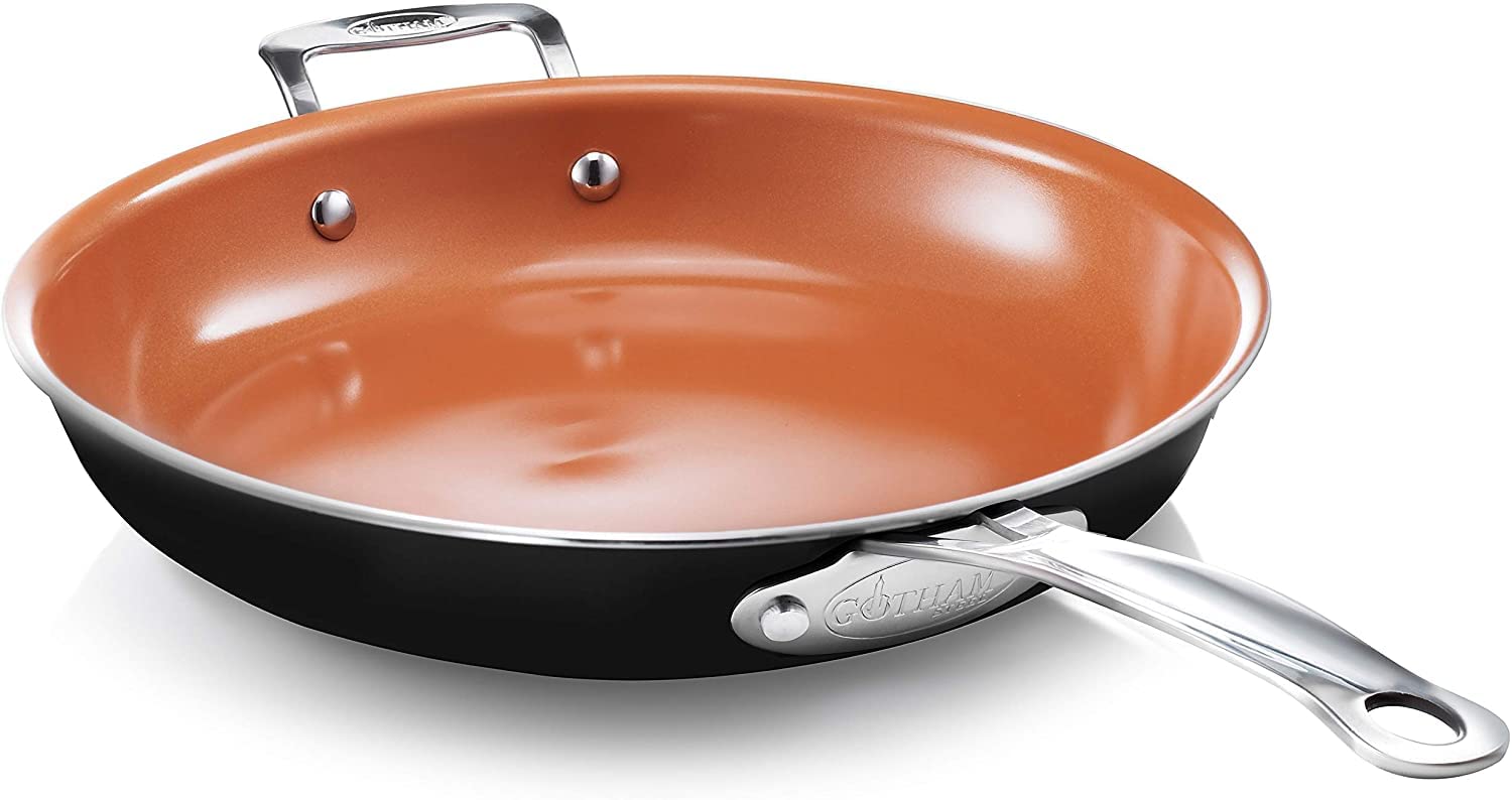 Gotham Steel Nonstick Frying Pan 12.5 Inch - Professional Cookware for Healthy Cooking | Perfect for Sautéing, Frying & Baking | Induction Compatible & Oven Safe