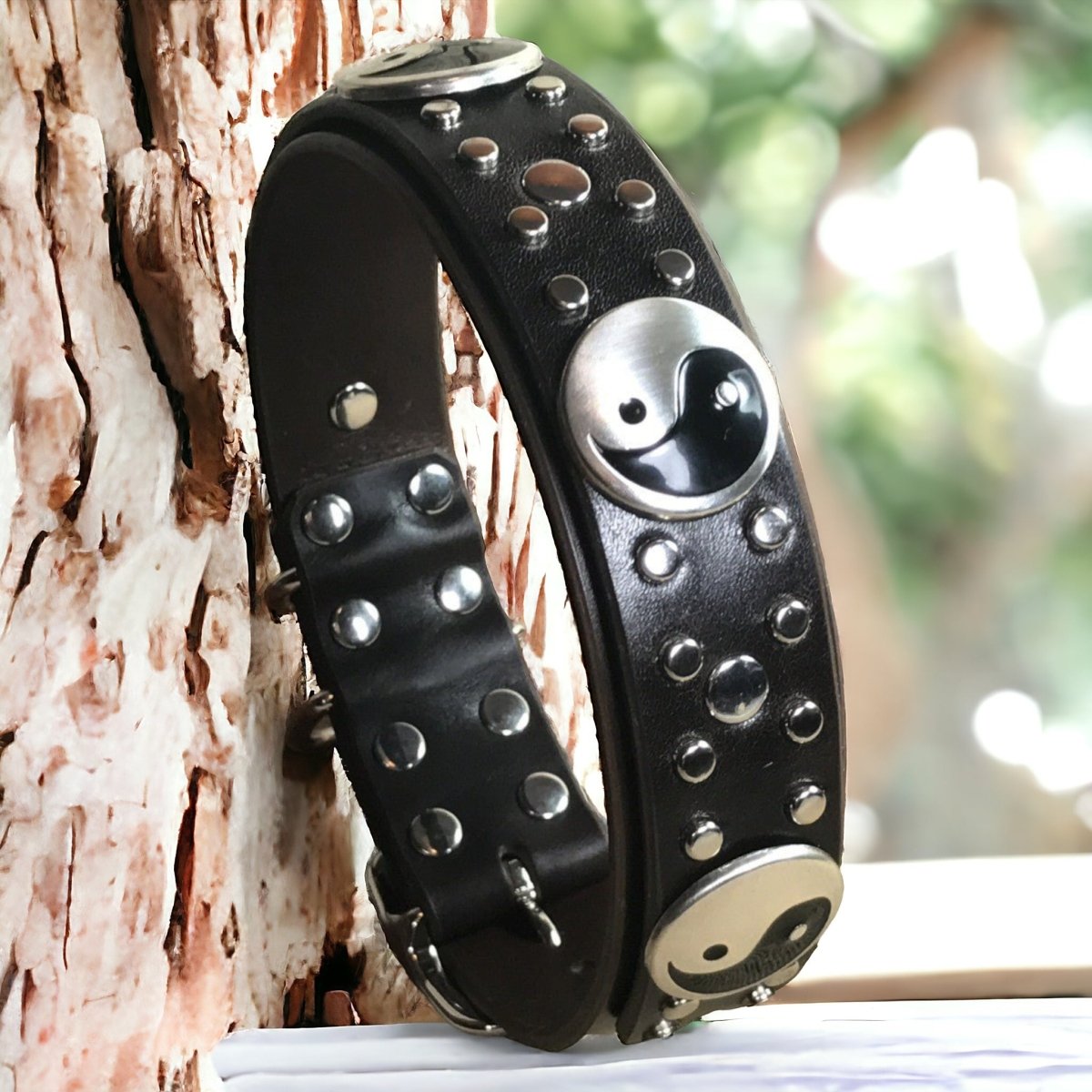Premium Harmony Leather Dog Collar - Adjustable & Durable Pet Collar for Small Medium Large Dogs - Perfect for Daily Walks, Training & Outdoor Adventures