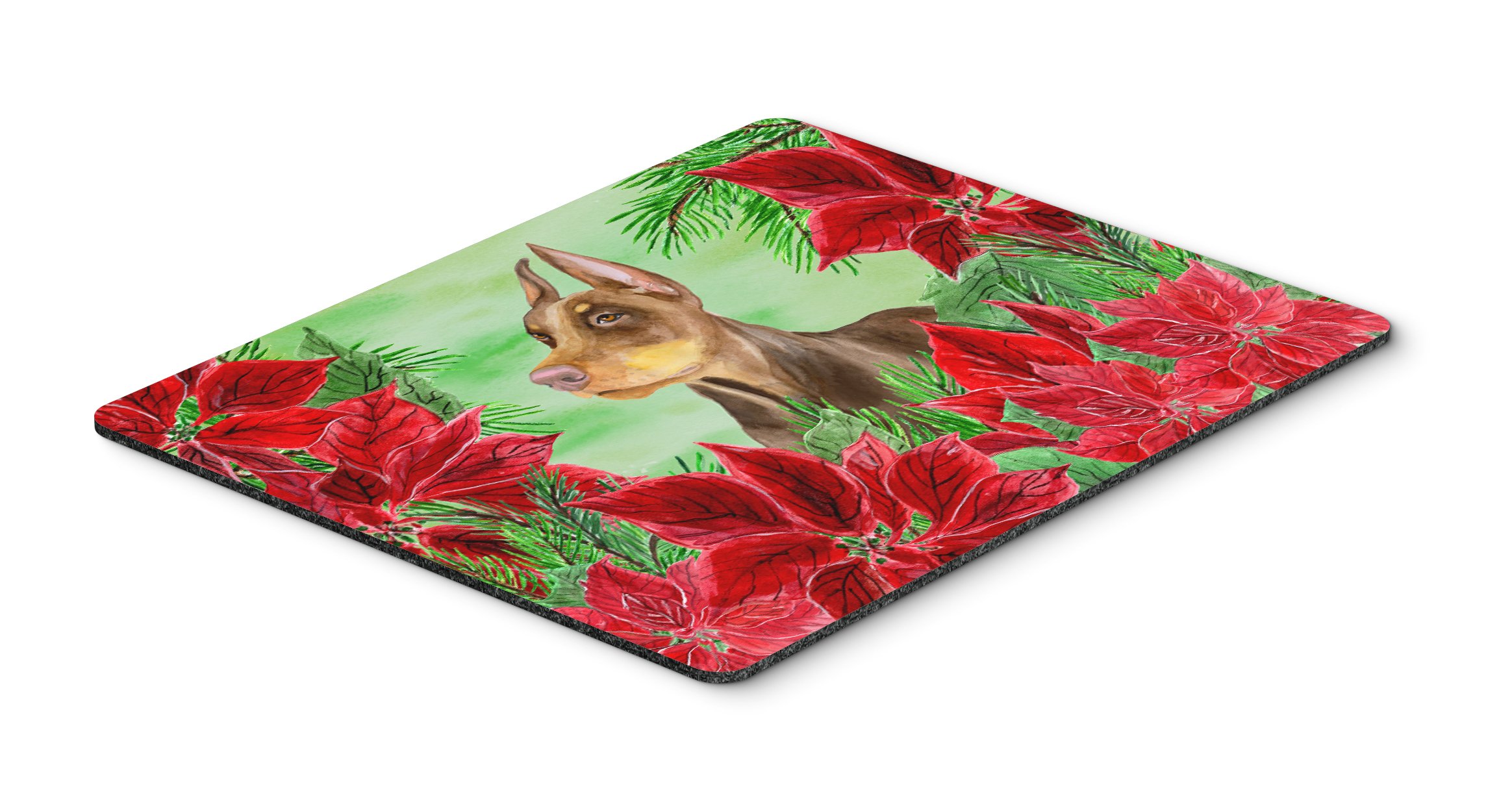 Doberman Pinscher Poinsettas Mouse Pad - Large Washable Non-Slip Desk Mat for Home Office, Gaming & Computer Work | Perfect Gift for Dog Lovers | Ideal for Workstations, Laptops & Hot Drink Protection