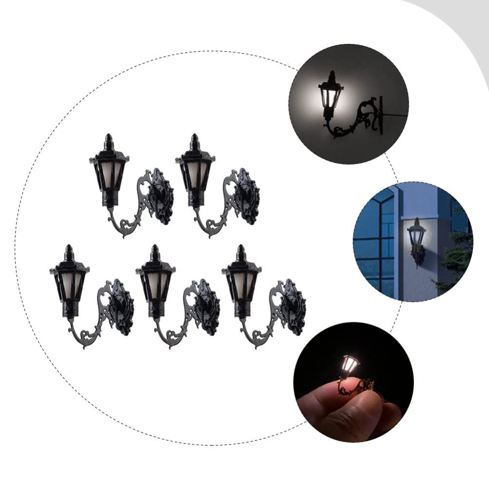 Yardwe 15pcs Mini LED Wall Lights for Dollhouse - Black Miniature Lighting for Model Houses, DIY Sand Table & Room Decor - Perfect for Dollhouse Accessories, Miniature Scenes and Tabletop Displays