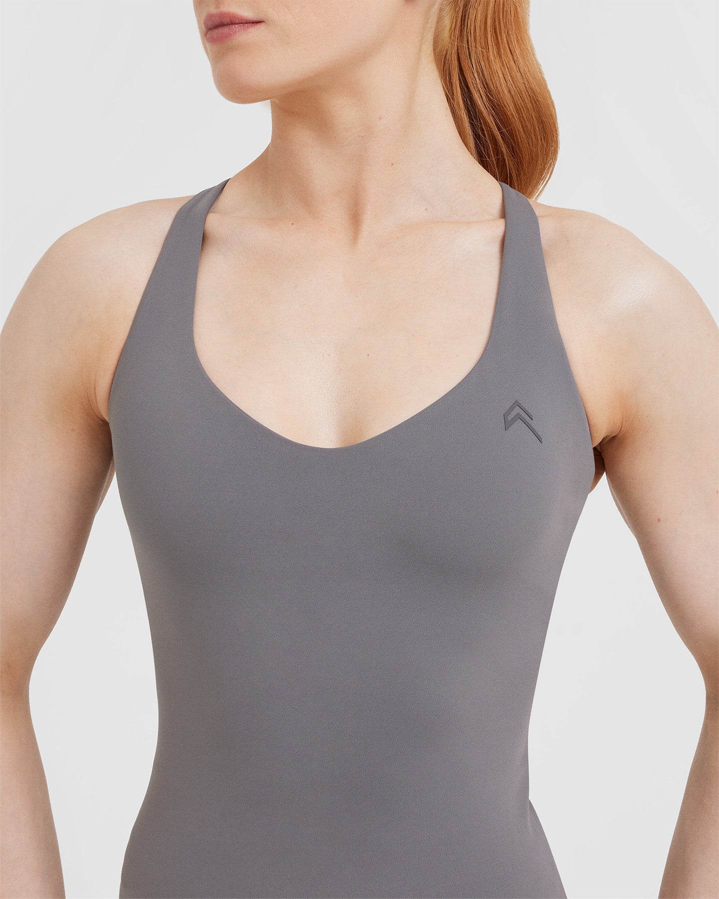 Unified V Neck Cross Back Vest for Women - Ash Grey | Comfortable & Stylish Workout Top for Yoga, Running & Gym