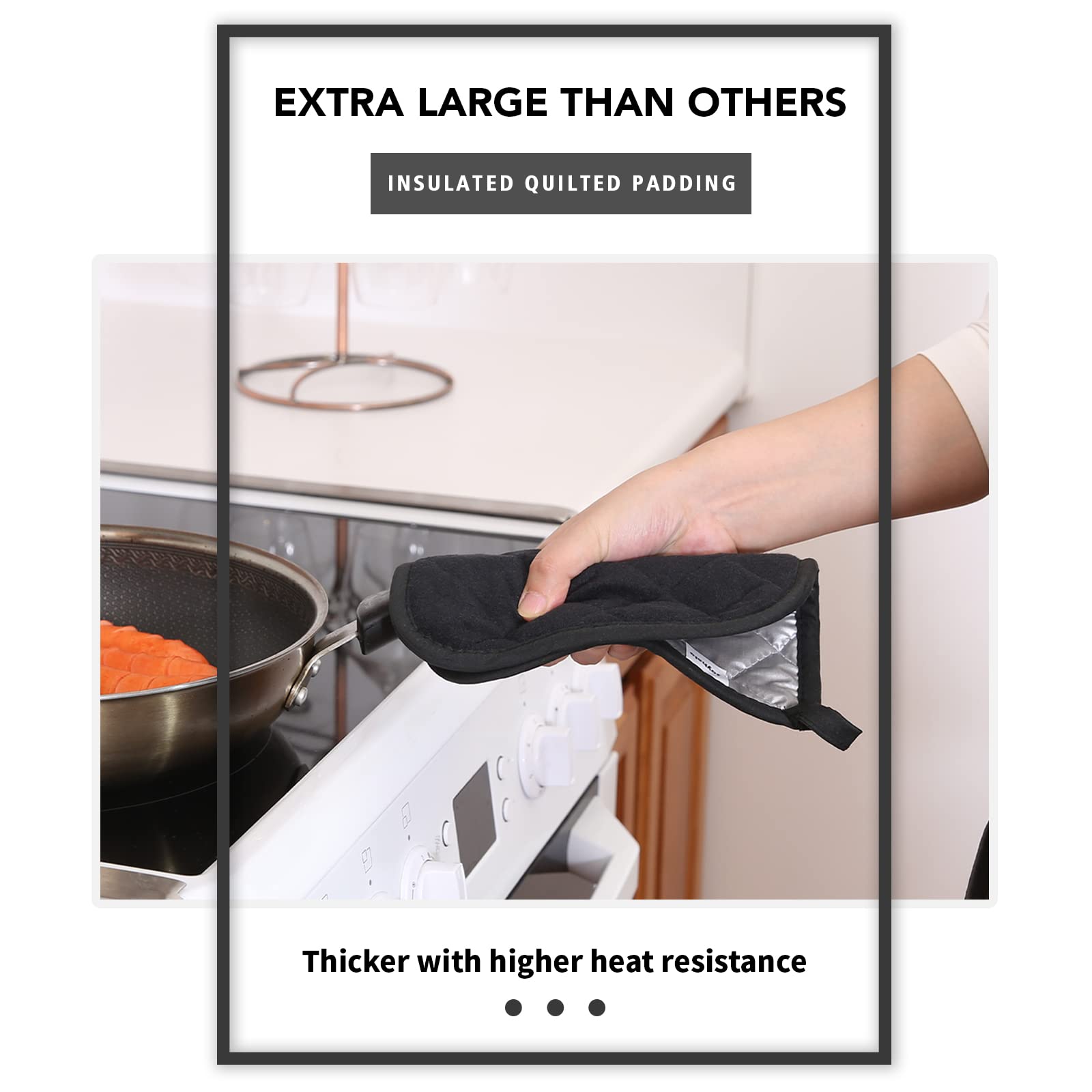 Joyhalo 6 Pack Heat Resistant Kitchen Pot Holders - Oven Mitts & Hot Pads Set for Cooking, Baking, Grilling - Terry Cloth Oven Gloves for Stove, BBQ & Kitchen Safety