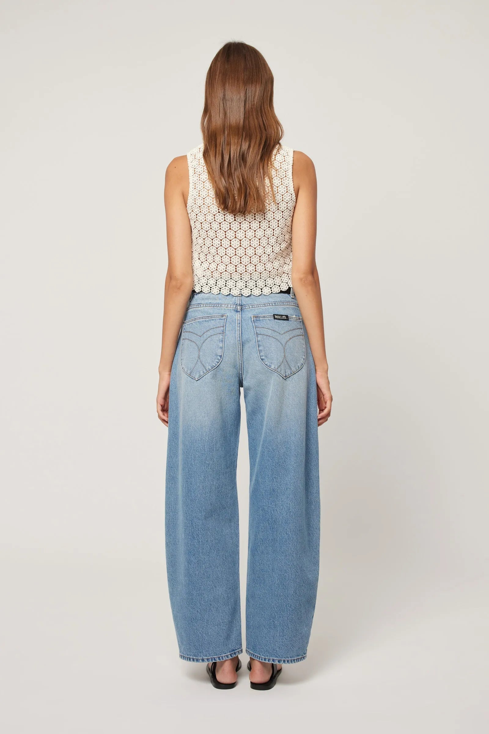 Gigi Brad Blue Barrel Jeans - High Waist Distressed Denim Pants for Women | Perfect for Casual Outfits & Streetwear Fashion