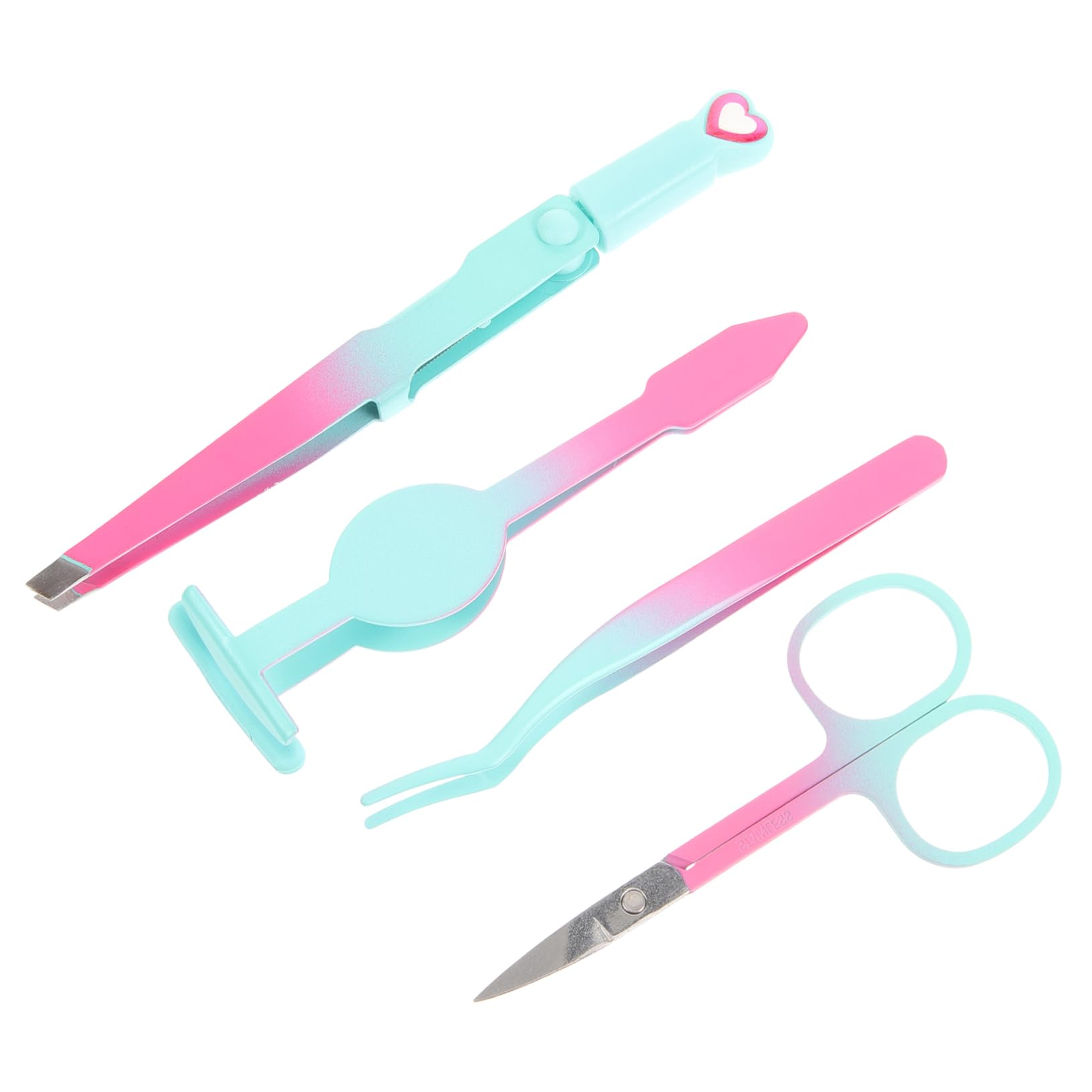 Angoily Precision Eyebrow Tweezers Set for Women - Slant & Pointed Tweezers with Fiber Grip for Eyebrow Shaping, Lash Extensions & Hair Removal | Portable Beauty Kit for Home & Travel