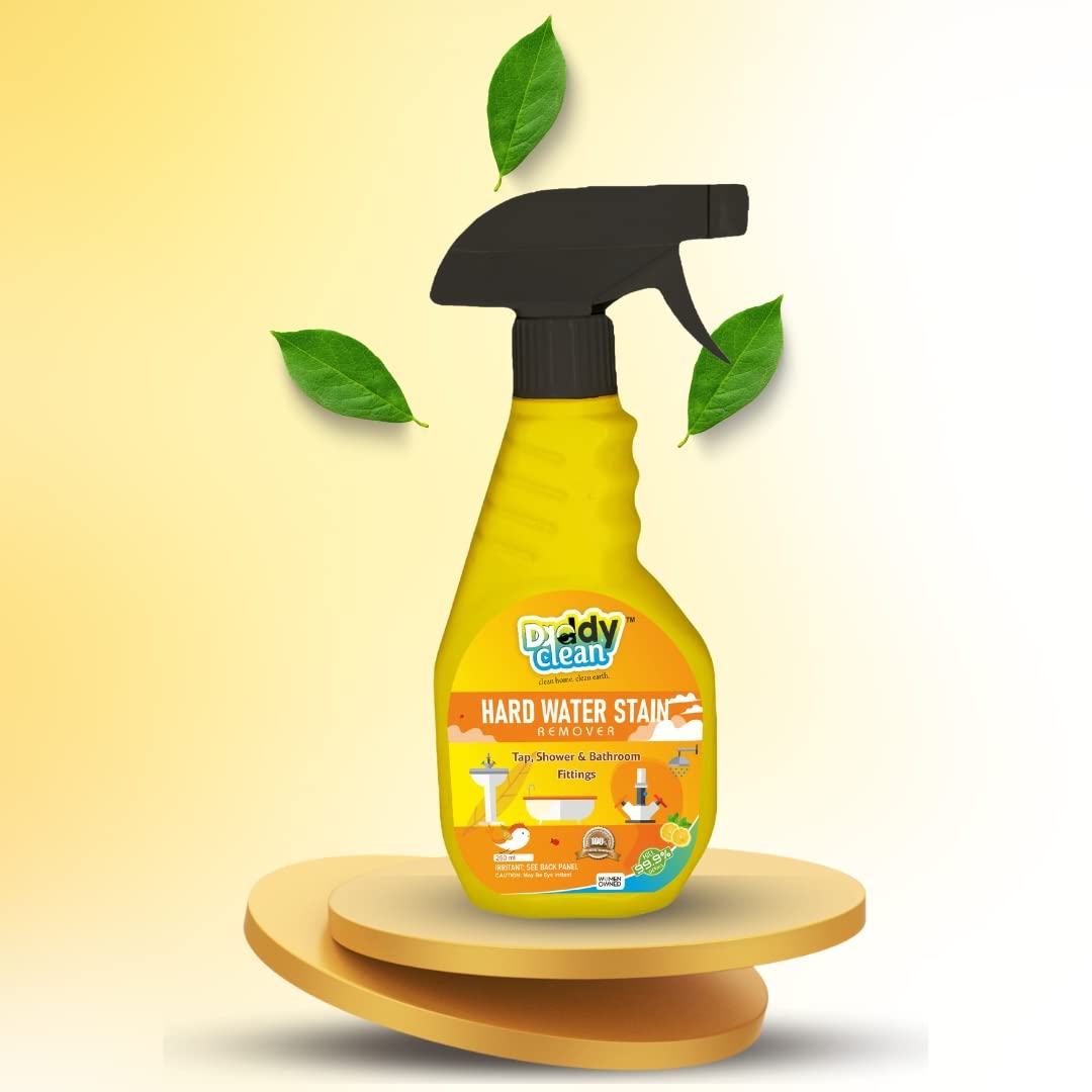DaddyClean Multipurpose Hard Water Stain Remover & Lime Scale Cleaner - 250ML | Kitchen, Bathroom, Sink, Faucet & Shower Cleaner Spray | Removes Stains, Limescale & Soap Scum for Sparkling Surfaces