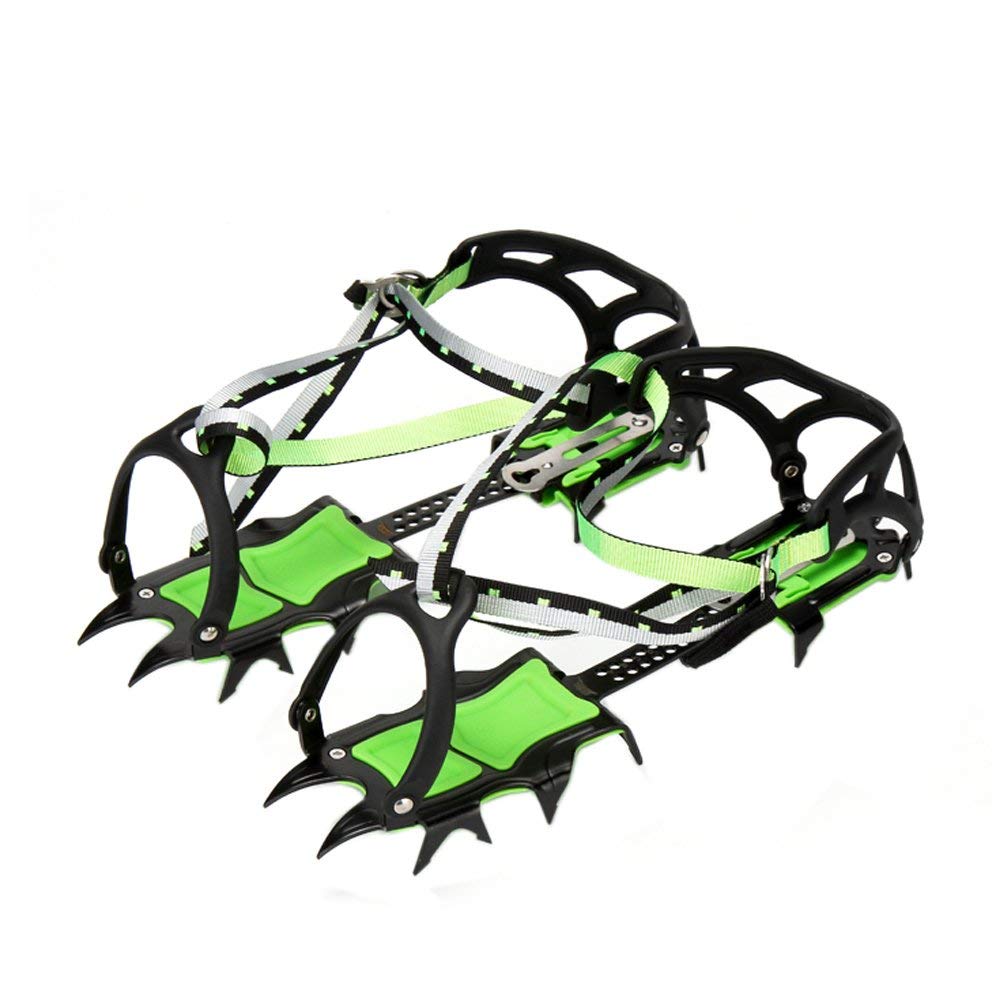 Tentock Professional 14-Tooth Ice Cleats - Heavy Duty Snow Traction Spikes for Hiking, Walking & Jogging - Anti-Slip Crampons for Winter Safety - Perfect for Ice Fishing, Mountain Climbing & Snowy Outdoor Adventures