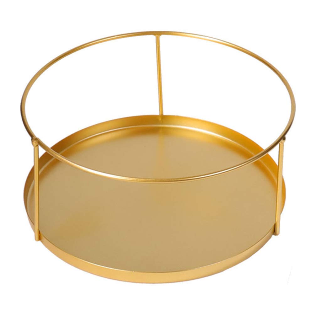 Milisten Round Metal Jewelry Storage Tray - 2 Tier & 1 Tier Decorative Vanity Tray for Cosmetics, Jewelry Organization - Perfect for Dresser, Desk & Bathroom Countertop - Nordic Style Household Storage Basket