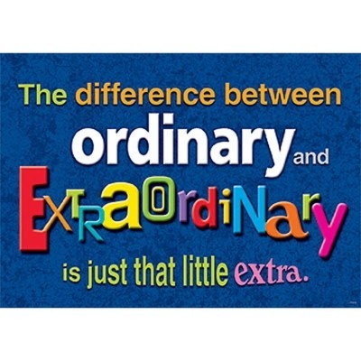Argus® Motivational Poster - The Difference Between Ordinary and Extraordinary - Inspirational Office Wall Art for Home & Workplace Decor