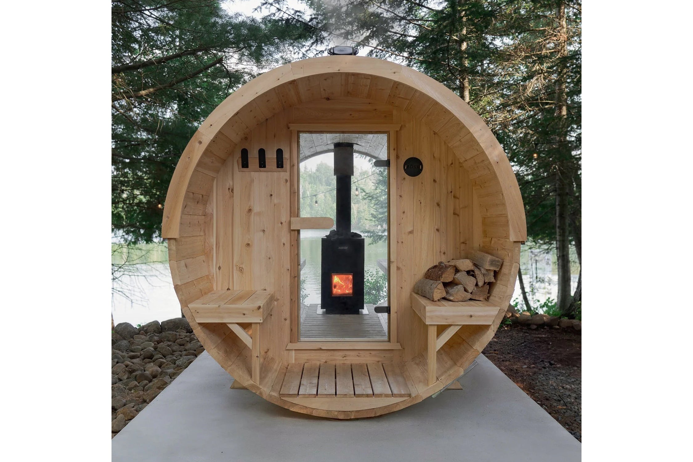 Harvia Linear 16 Wood Burning Stove Heater - Black Outdoor Sauna Stove for Home, Cabin & Backyard - Efficient Heating Solution for Cold Weather