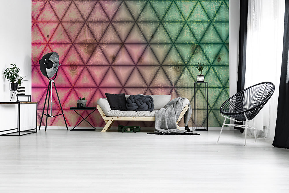 Designwalls 2 Graphic Triangle Wall Art - Modern Abstract Geometric Canvas Print for Home & Office Decor - Perfect for Living Room, Bedroom or Workspace