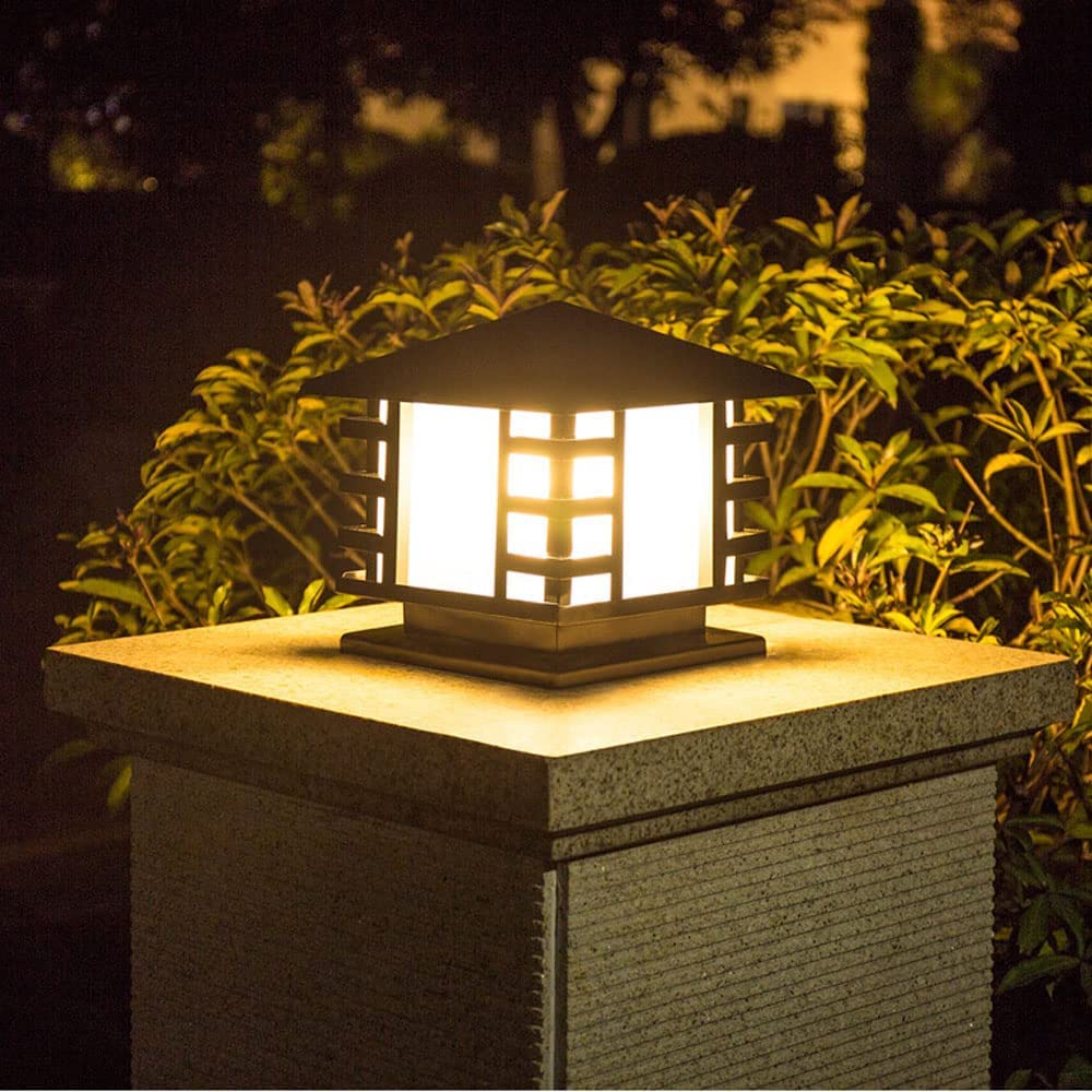 Waterproof Aluminium Glass Column Lights for Outdoor Garden Gate Decor