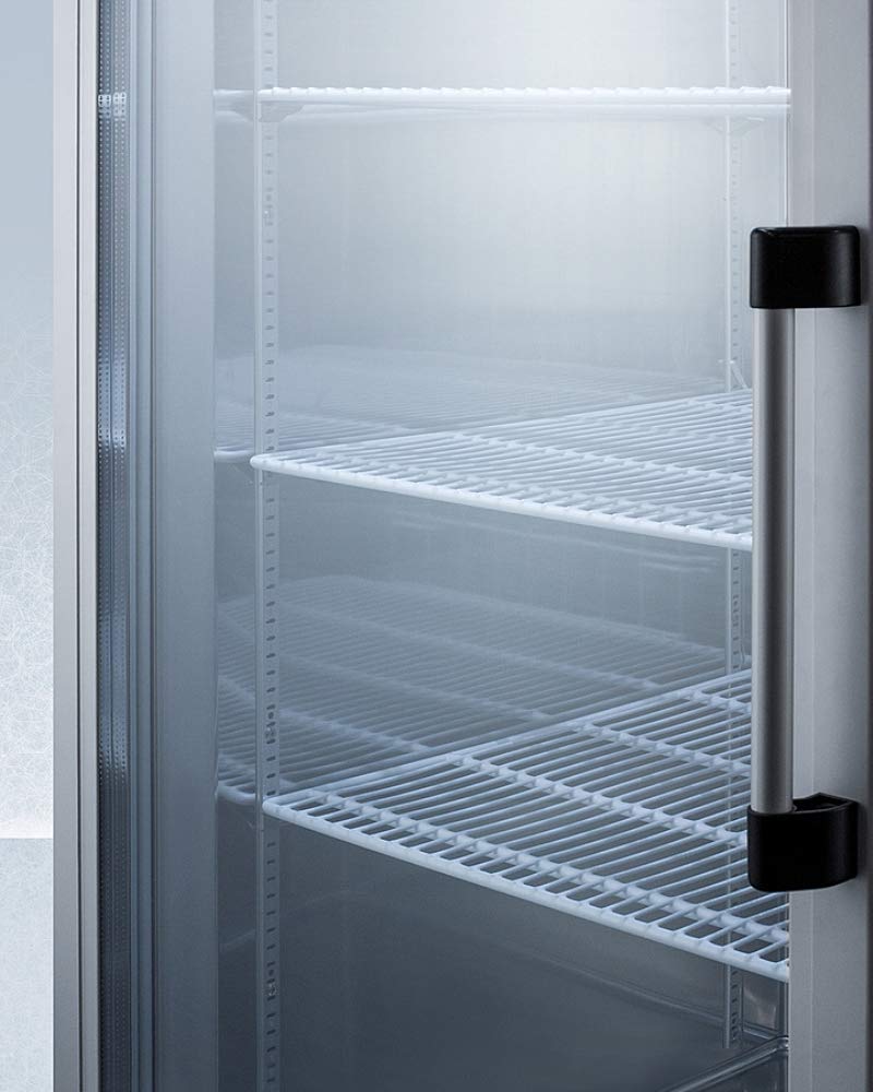 Summit ARG23MLLH 23 Cu.Ft. Upright Pharmacy Refrigerator - Glass Door, Auto Defrost, Left-Hand Swing, Stainless Steel Cabinet - Ideal for Pharmacies, Hospitals & Medical Storage