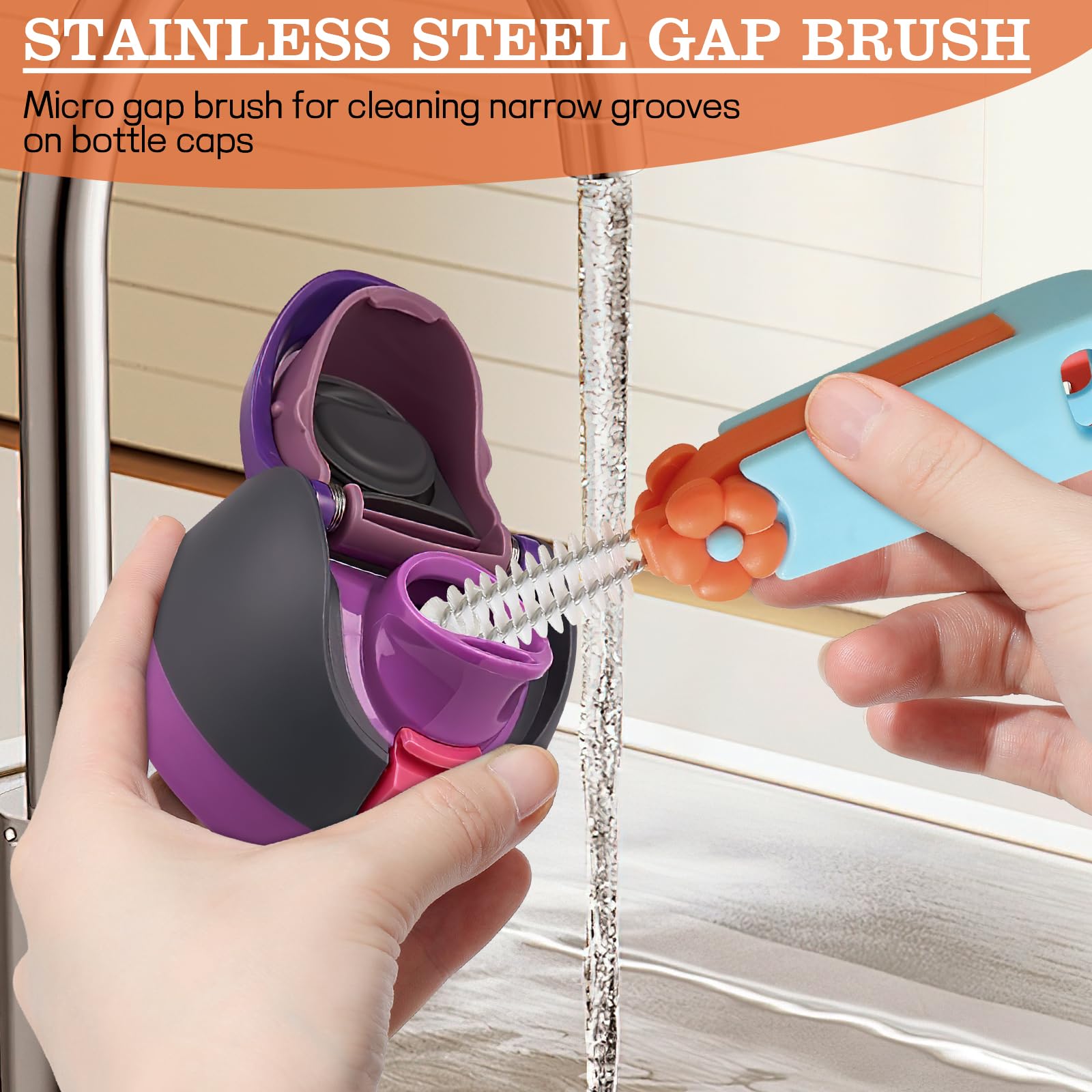 3-in-1 Cup Cleaning Brush Set - Bottle & Gap Cleaner for Home Kitchen (3 Pack)