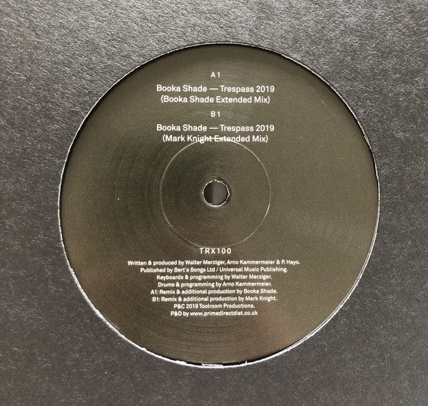 Booka Shade - Trespass (2019) | Toolroom Trax TRX100 | Electronic Dance Music Vinyl Record for DJs & Music Collectors | Perfect for Clubs & Home Listening
