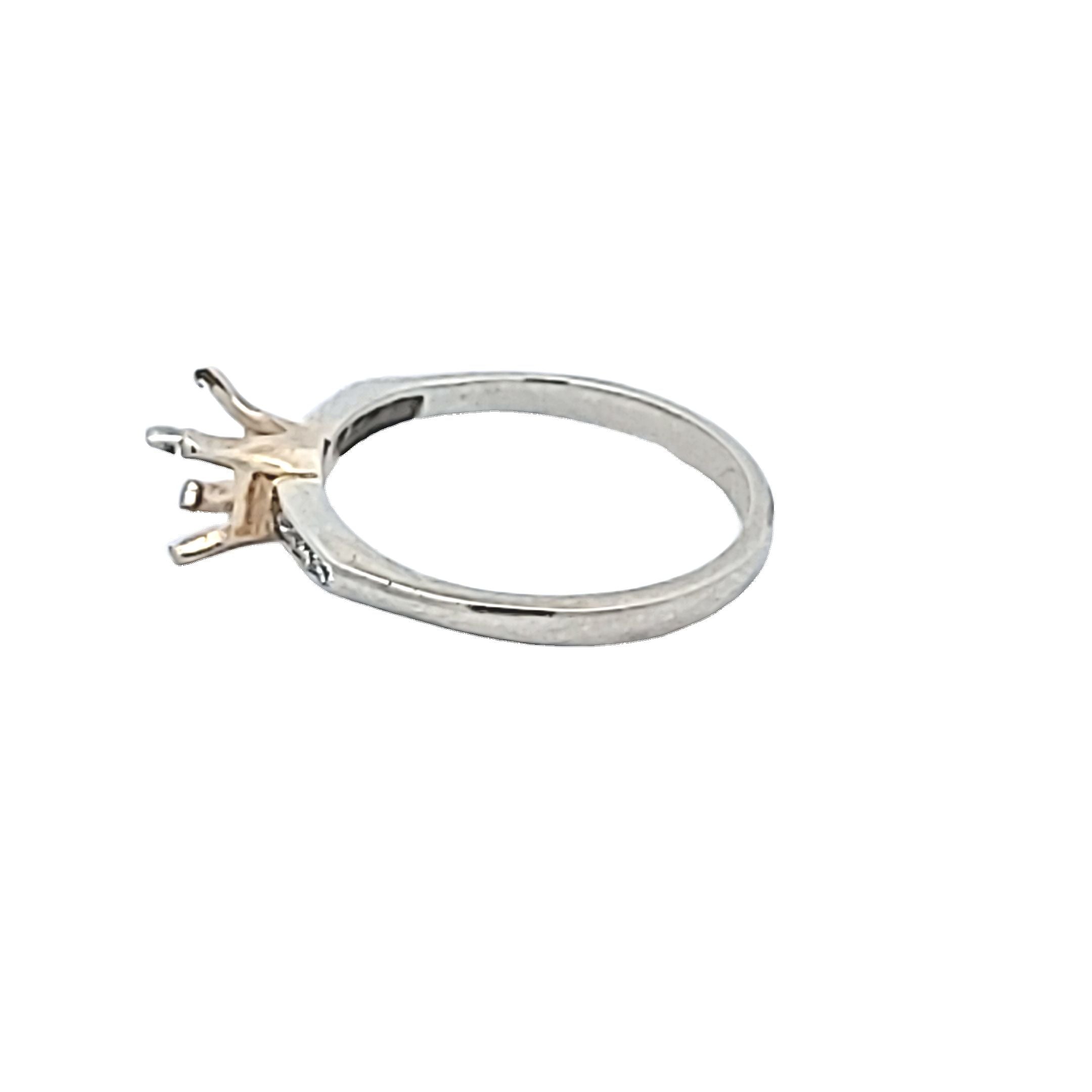 0.03 Carat Round Brilliant H SI1 Diamond Platinum Semi Mount Ring - Elegant Engagement & Wedding Band for Women, Perfect for Proposals, Anniversaries and Special Occasions