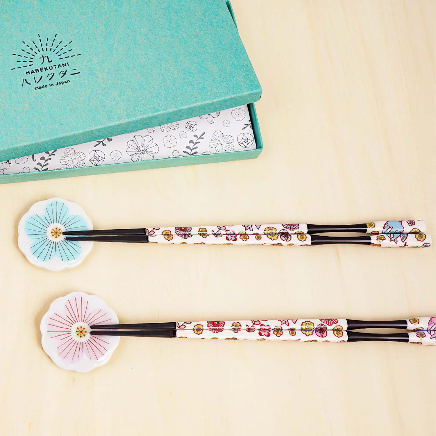 Premium Harekutani Porcelain Chopsticks Set with Chopstick Rests - Elegant Japanese Tableware for Sushi, Asian Cuisine & Home Dining (PK/LBL)