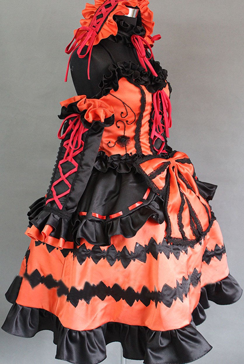 Tokisaki Kurumi Anime Gothic Lolita Dress Cosplay Costume with Wig - Perfect for Halloween, Cosplay Events & Anime Conventions