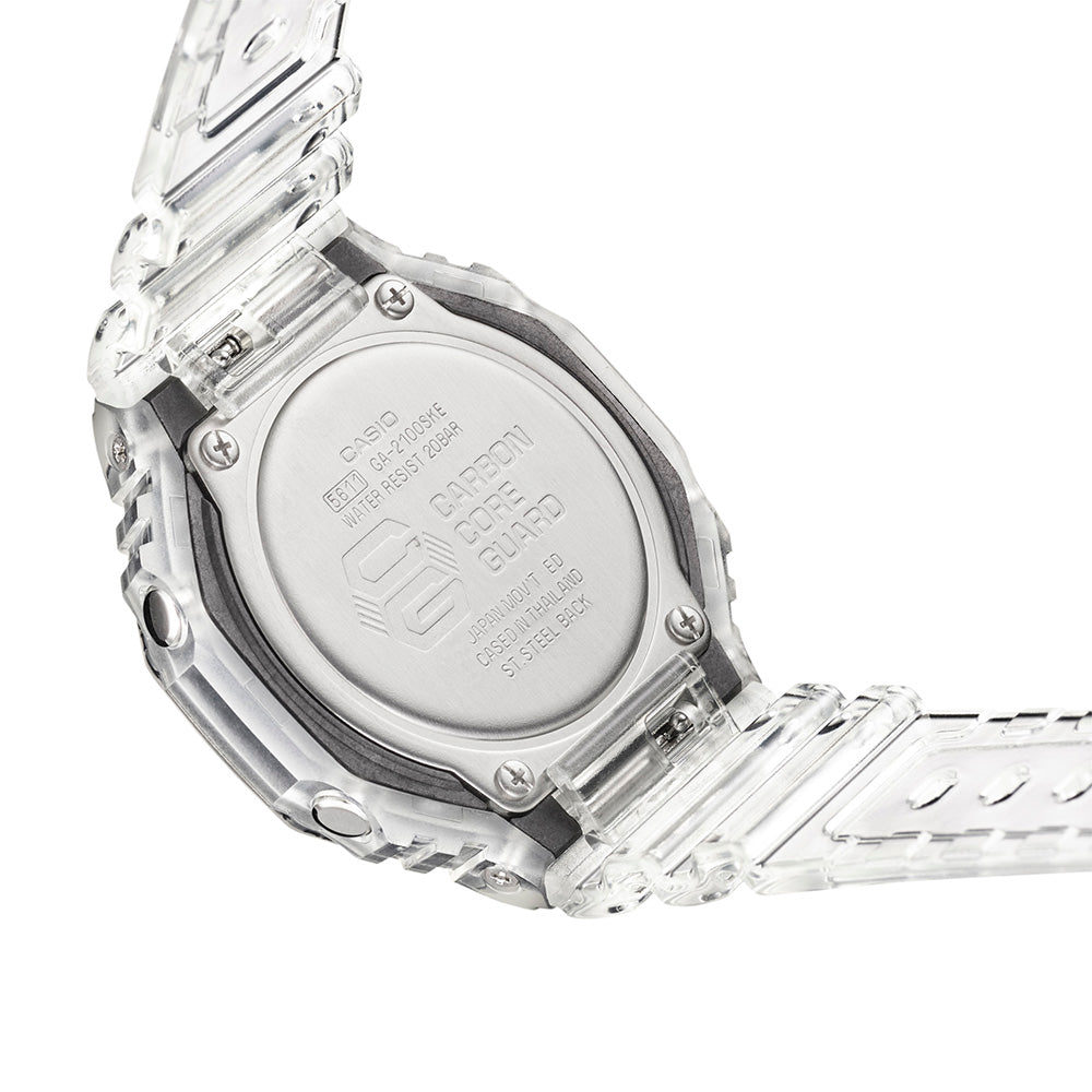 G Shock GA2100SKE 7A 'CasiOak' Transparent Series Watch - Shock Resistant Digital Analog Sport Watch for Men - Perfect for Outdoor Activities, Running & Extreme Sports