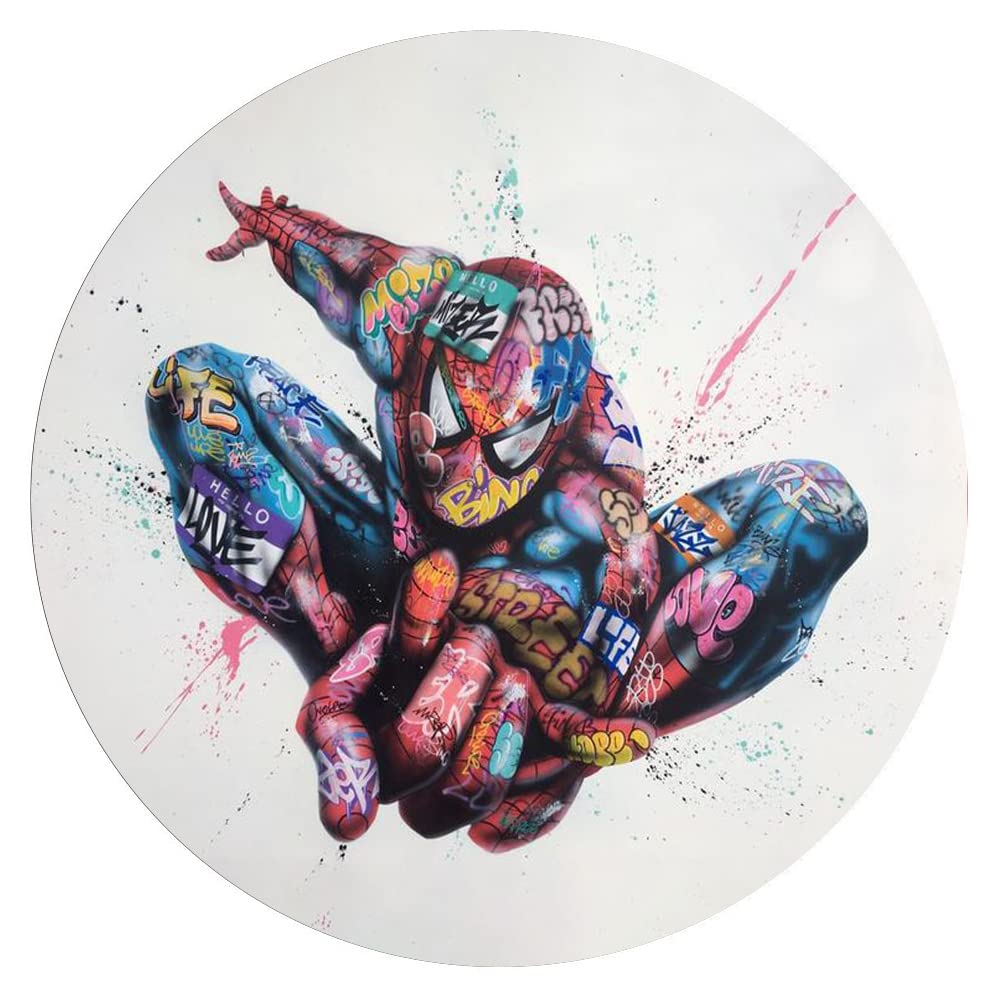 300 Piece Punk Graffiti Wall Art Puzzle - Round Wooden Jigsaw for Adults & Kids - Stress Relief, Educational & Parent-Child Bonding Game - Perfect for Home Decor, Office Relaxation & Family Game Night