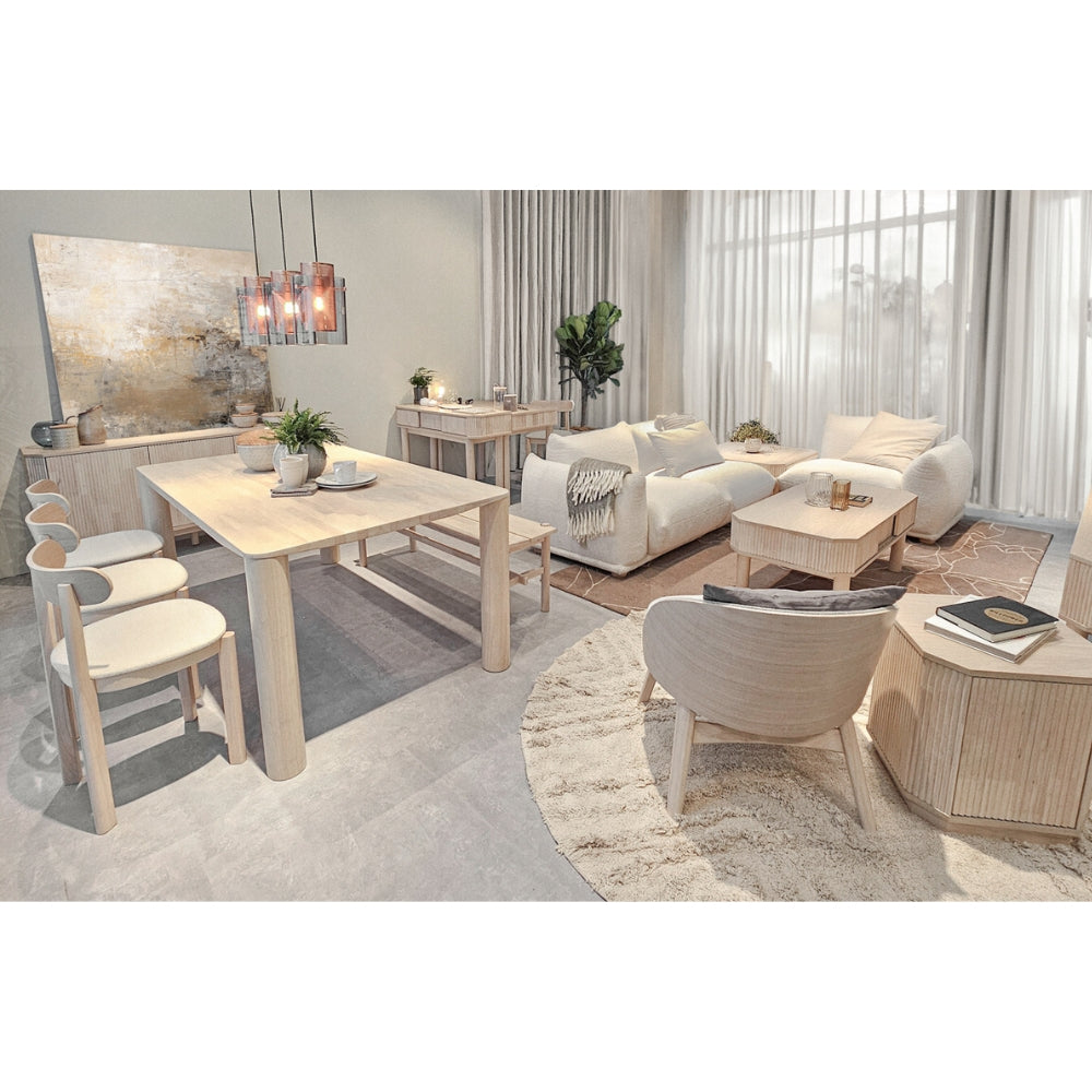 LOWEN Modern Dining Chair - Cream White Upholstered Seat - Perfect for Kitchen, Dining Room & Office - Comfortable & Stylish Home Furniture