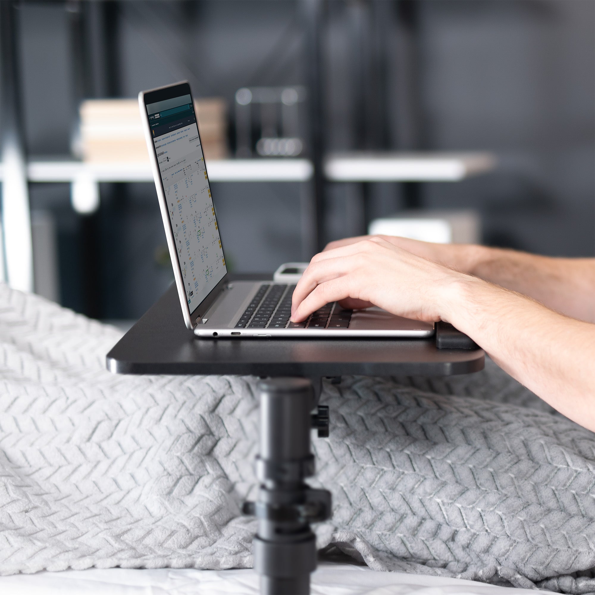 VIVO Under Mattress Desk - Adjustable Bed Tray Table for Laptop, Breakfast, Reading in Bed - Perfect for Home Office, Dorm Room & Hospital Use