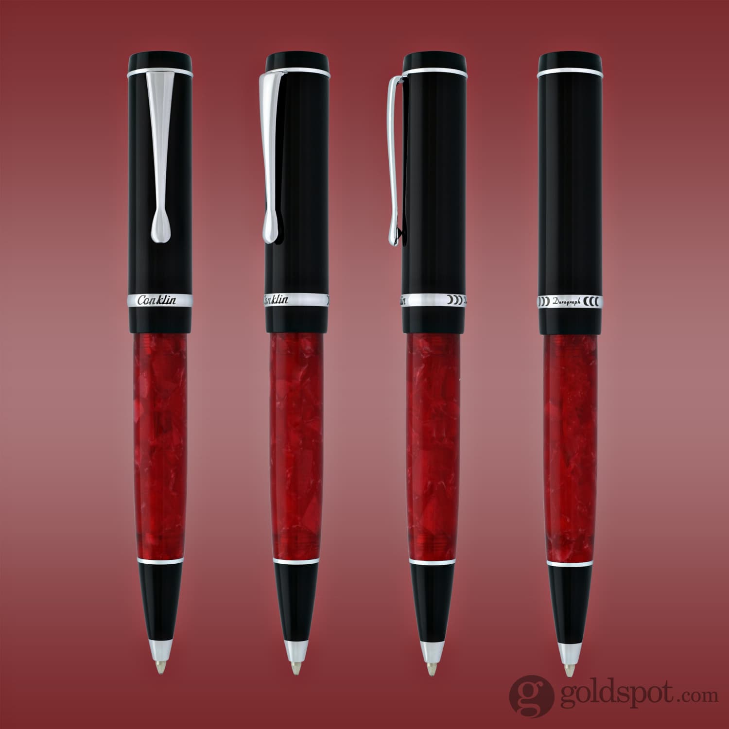 Conklin Duragraph Ballpoint Pen - Red Nights Finish, Smooth Writing, Professional Office & Gift Pen for Men & Women - Perfect for Business, Journaling & Everyday Use
