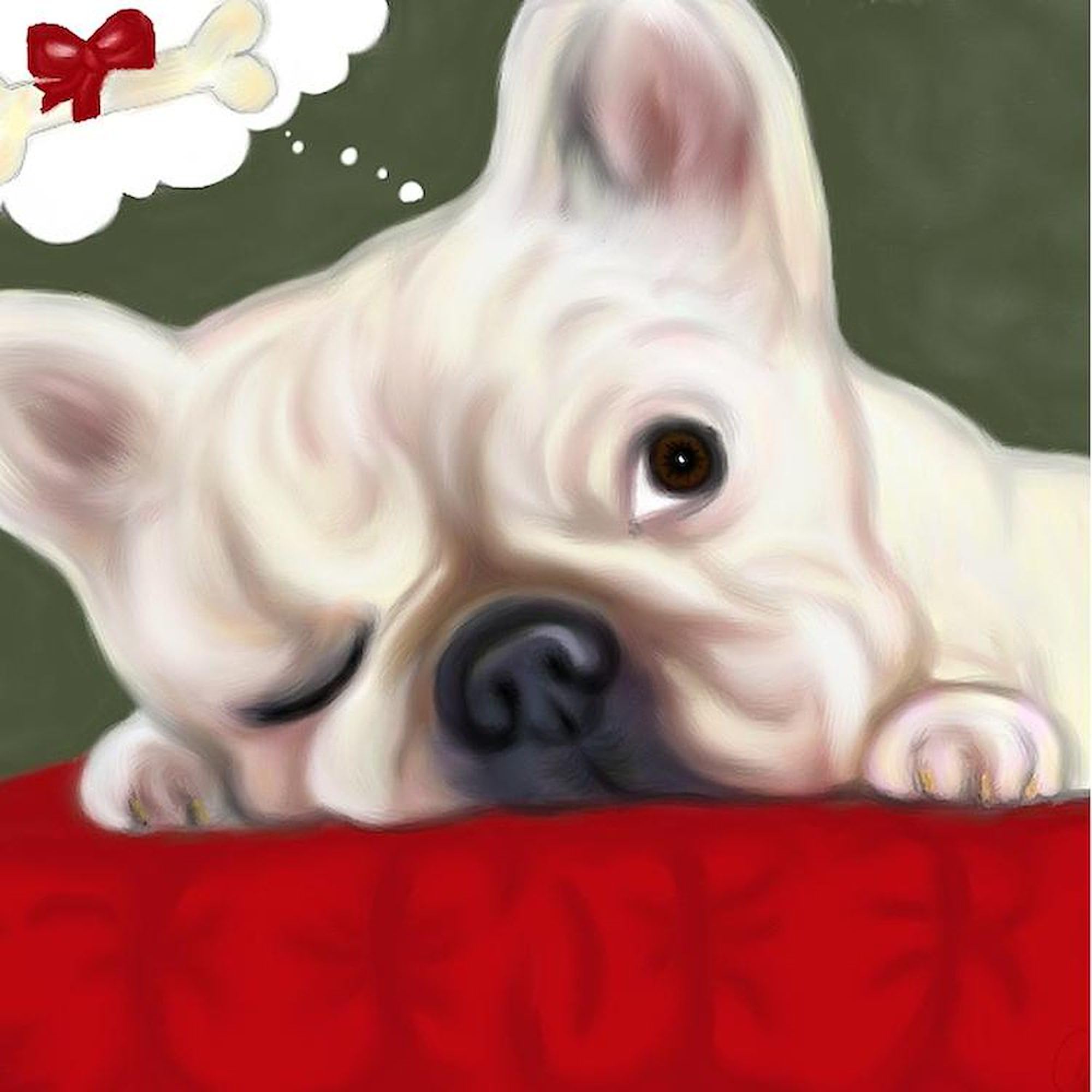 Dreamy French Bulldog Square Car Magnet 3x3 Inch - Cute Magnetic Bumper Sticker for Cars, Trucks & Vehicles - Perfect for Pet Lovers, French Bulldog Fans & Car Accessories - Great for Personalizing Your Vehicle or Gifting