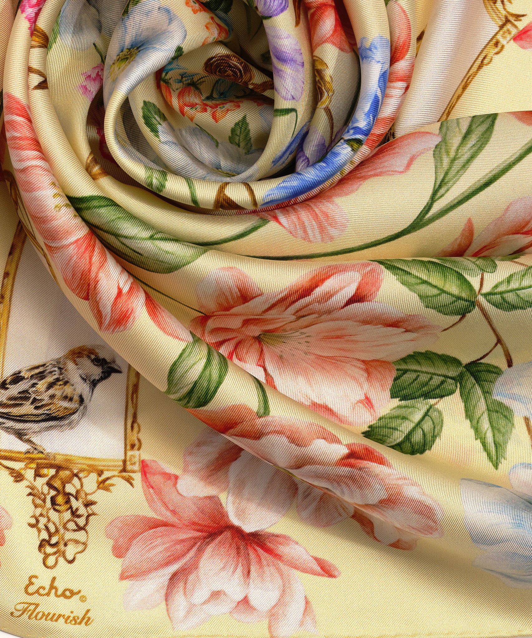 Flourish 35 Silk Square Scarf - Elegant Fashion Accessory for Women | Perfect for Office, Party & Travel Outfits