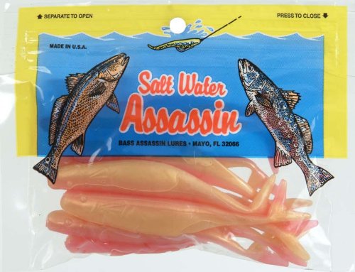 Bass Assassin Saltwater Split Tail Shad - Premium Soft Plastic Fishing Lure for Saltwater Bass, Redfish, and Trout - Ideal for Inshore and Offshore Fishing Adventures