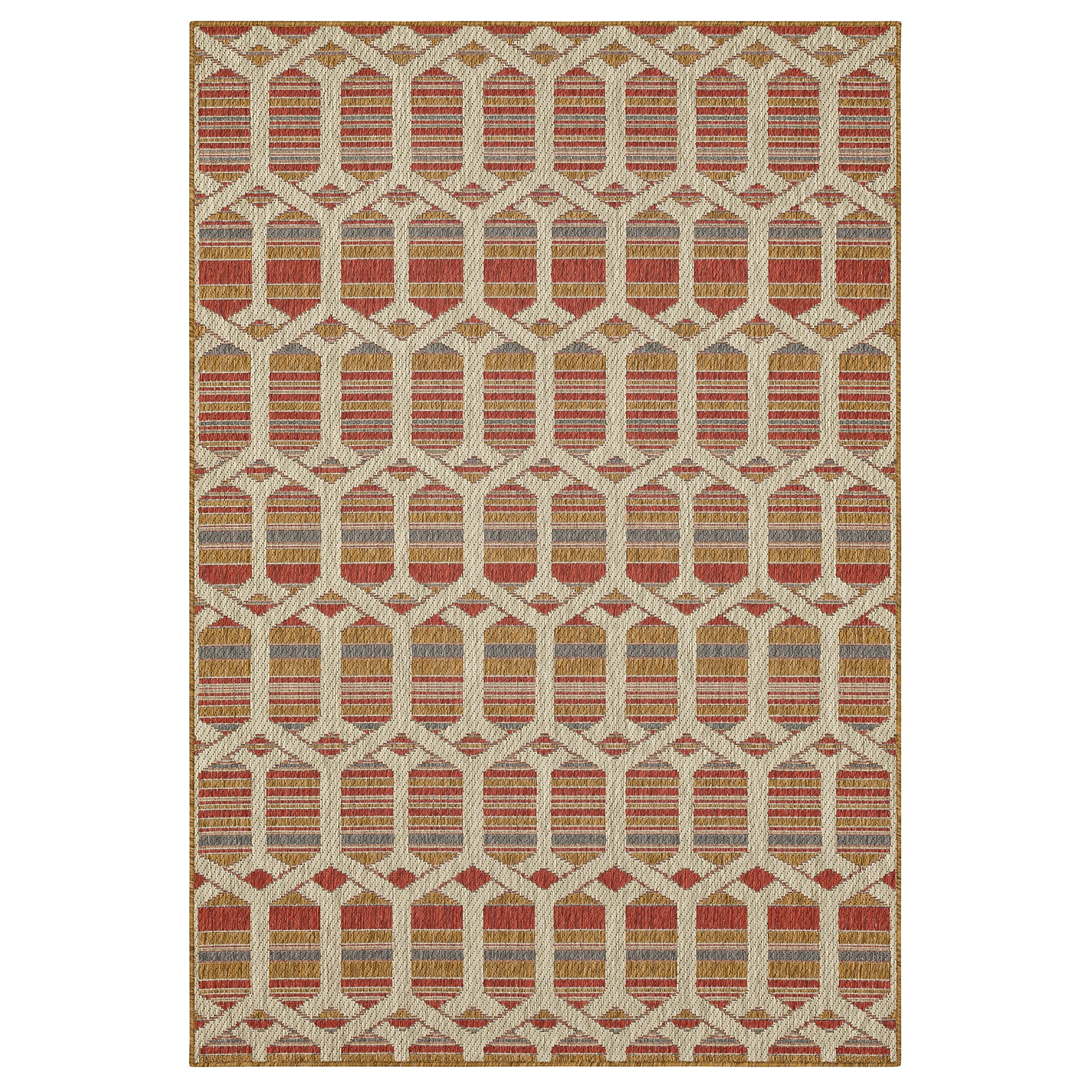 Mohawk Home Indoor/Outdoor Flatwoven Area Rug - Helix Chain Brick Design (4' x 5' 6