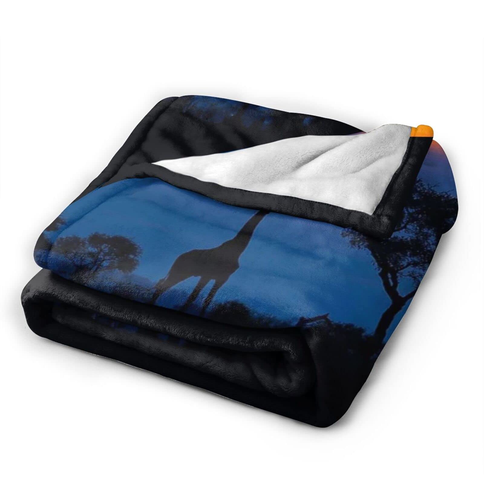 Soft Flannel Fleece Giraffe Print Throw Blanket - 50