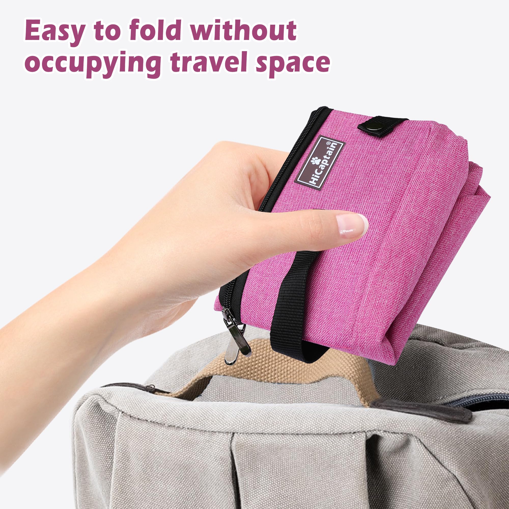 HiCaptain Portable & Collapsible Cat Litter Box for Travel - Leak-Proof, Sturdy & Lightweight Design - Perfect for Car Trips with Medium Cats & Kittens (Pink) - Ideal for Road Trips, Camping & Vet Visits