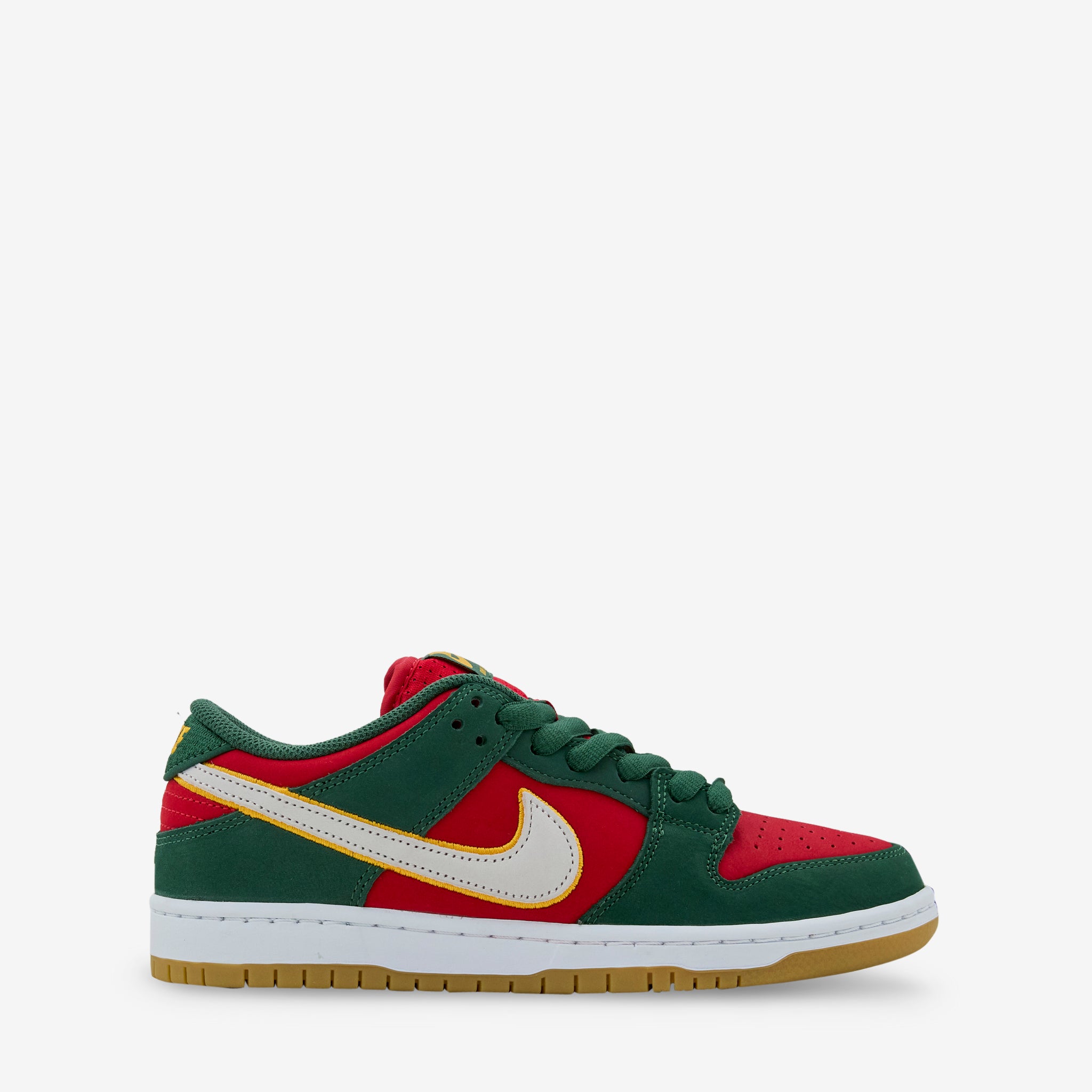 Nike Dunk Low Pro Premium Sneakers - White/University Gold/Fire Red Colorway | Retro Basketball Shoes for Men & Women | Perfect for Casual Wear, Street Style & Sneaker Collectors