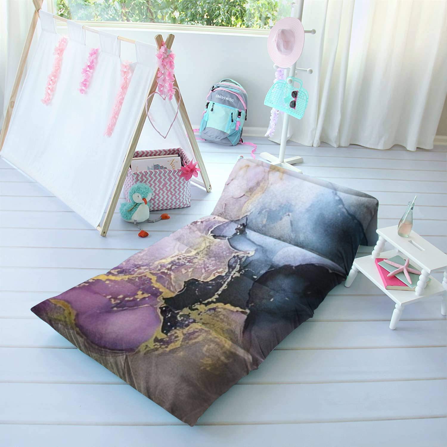 Vintage Abstract Rose Gold Marble Floor Pillow for Kids - 26