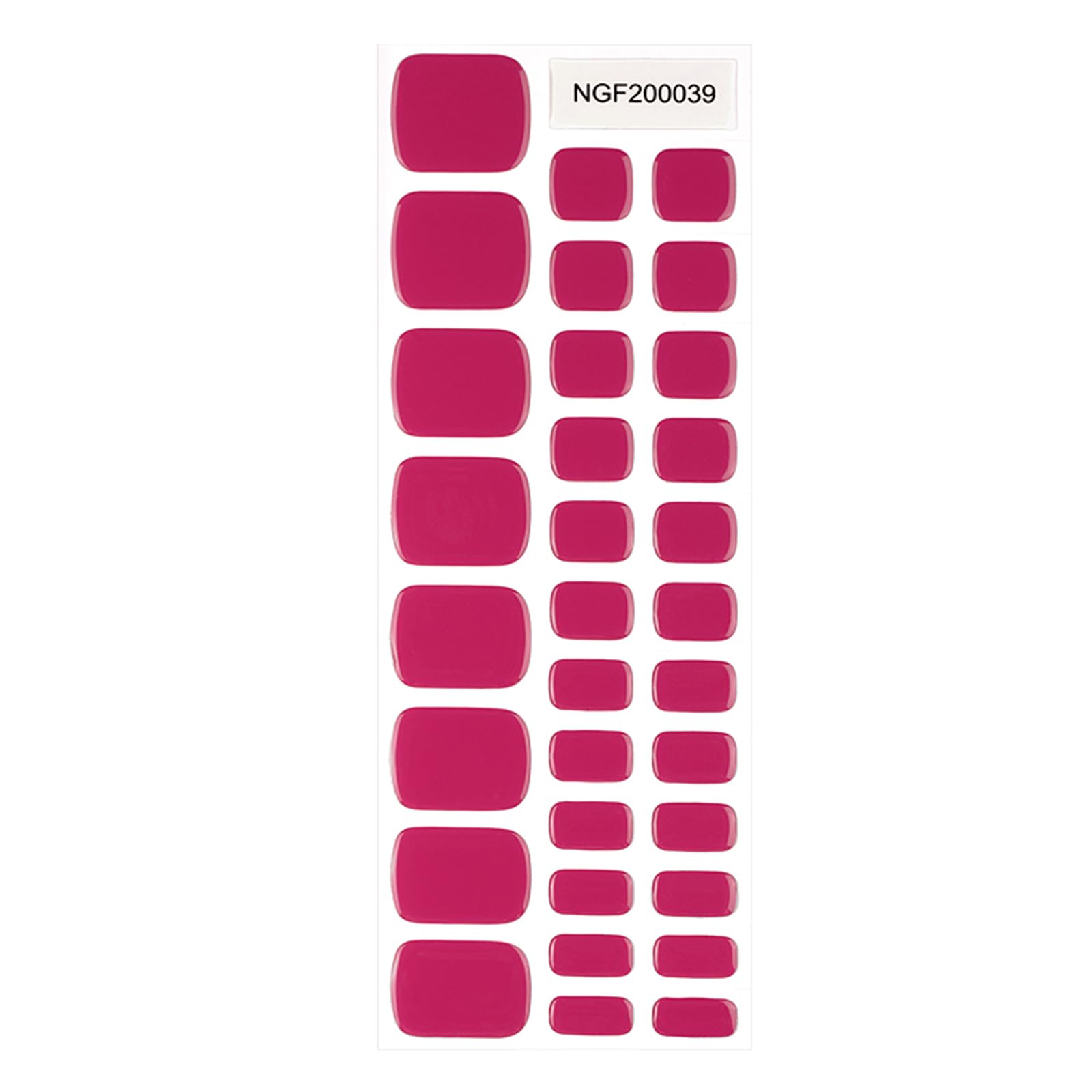 32PCS Semi Cured Gel Toenail Strips - Rose Red UV Gel Nail Stickers for Pedicure, Works with Any UV Lamp, Includes Nail File & Wood Stick - Perfect for Salon & Home Manicure, Party & Wedding Nail Art