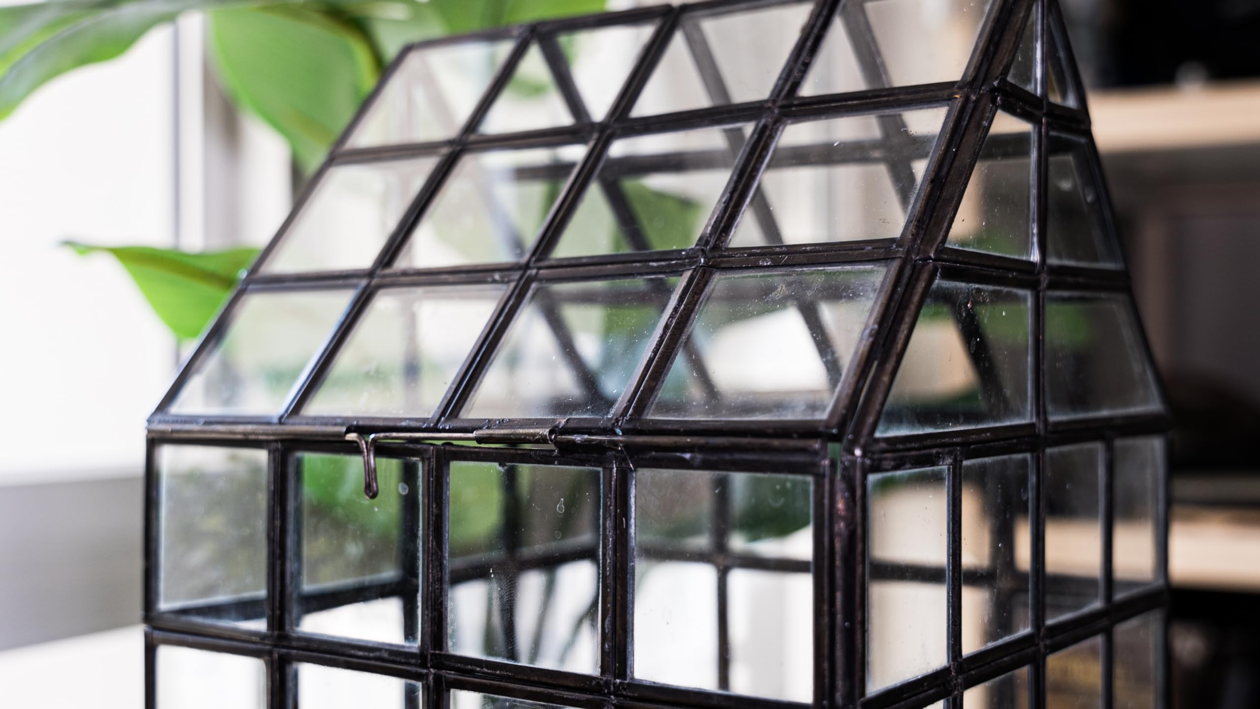 Large Glass Terrarium with Lattice Design - 12